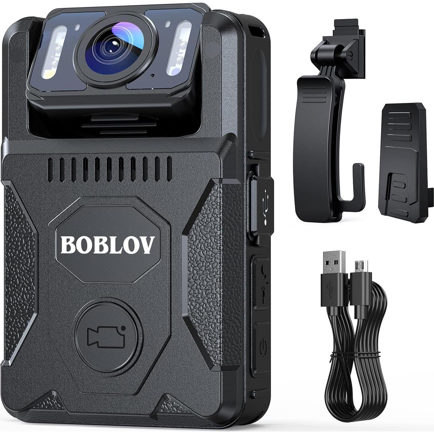 Cámara Corporal BOBLOV M7 128GB 1080P HD con GPS y Batería 4000mAh