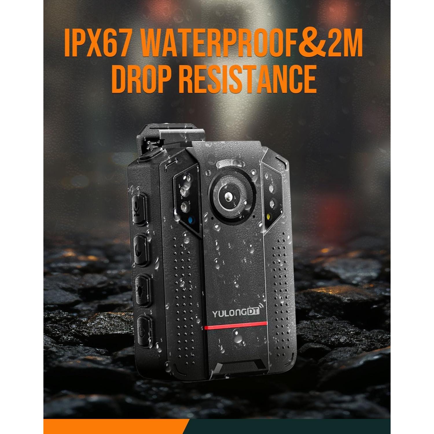 Cámara Corporal YULONGDT Full HD 1440P 128GB con Visión Nocturna