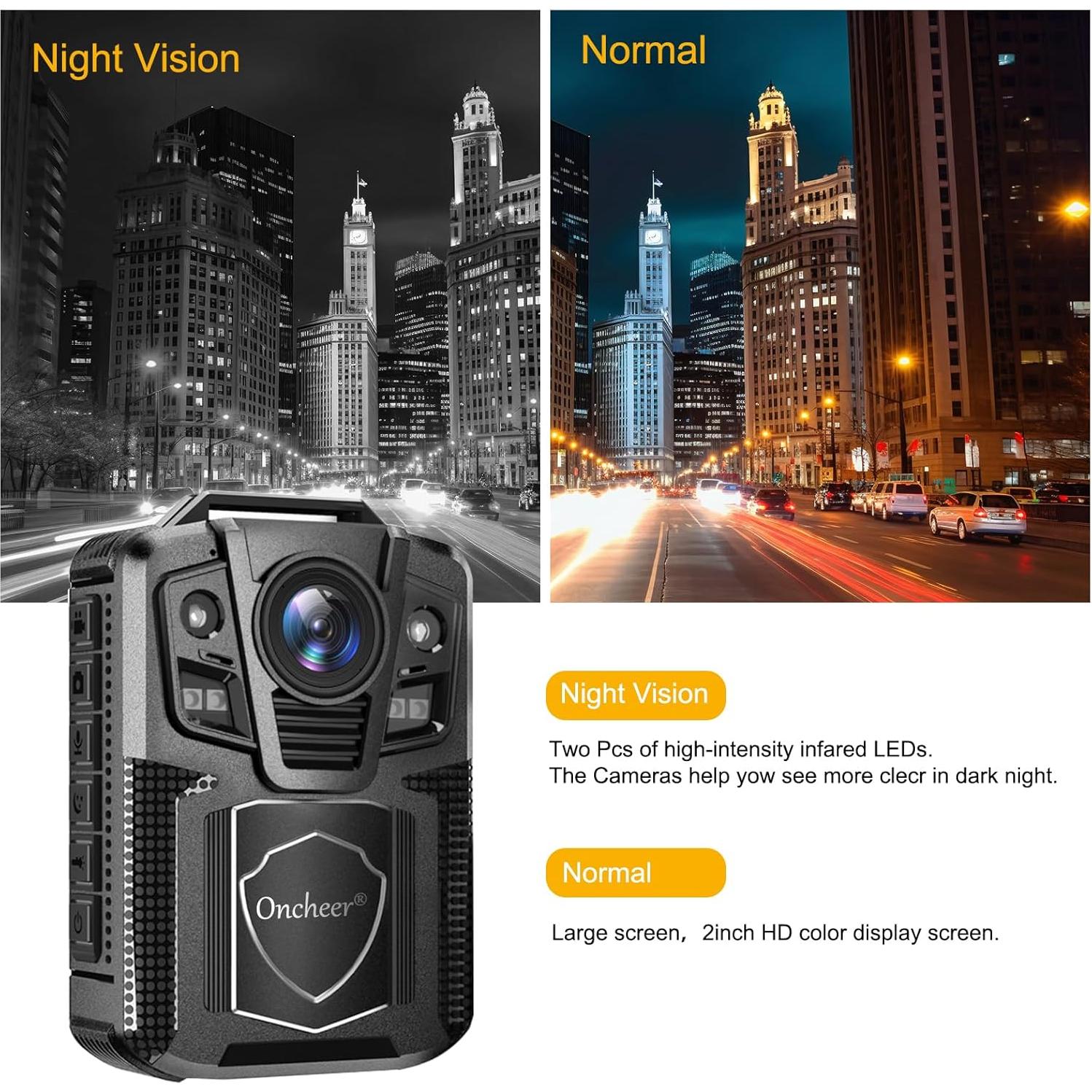 Cámara Corporal Infrarroja 1080P ONCHEER P95 con 64GB