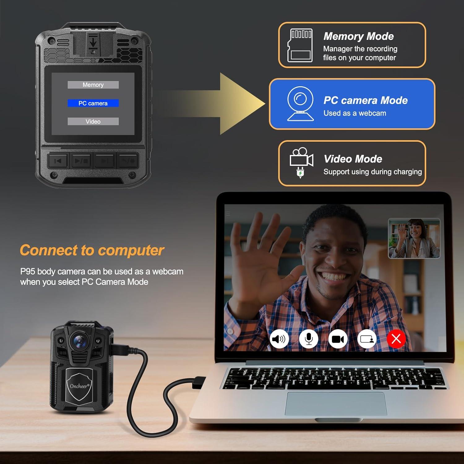 Cámara Corporal Infrarroja 1080P ONCHEER P95 con 64GB