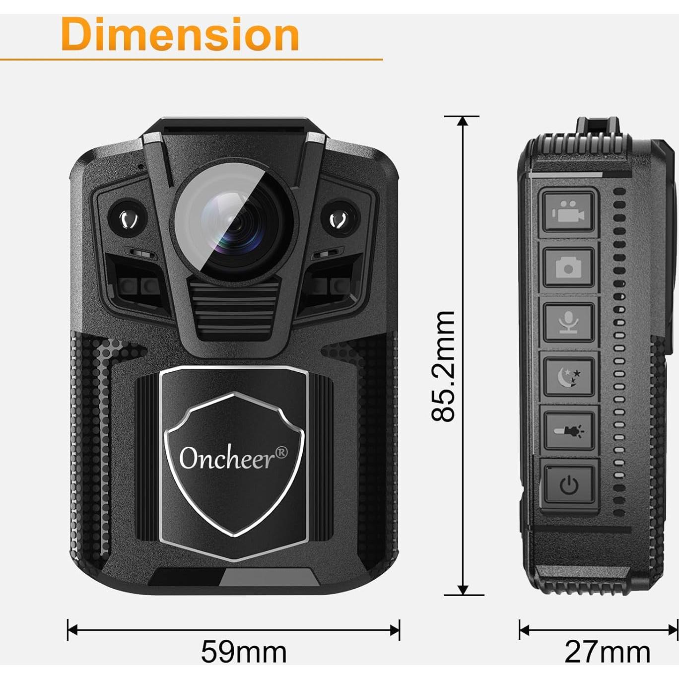 Cámara Corporal Infrarroja 1080P ONCHEER P95 con 64GB