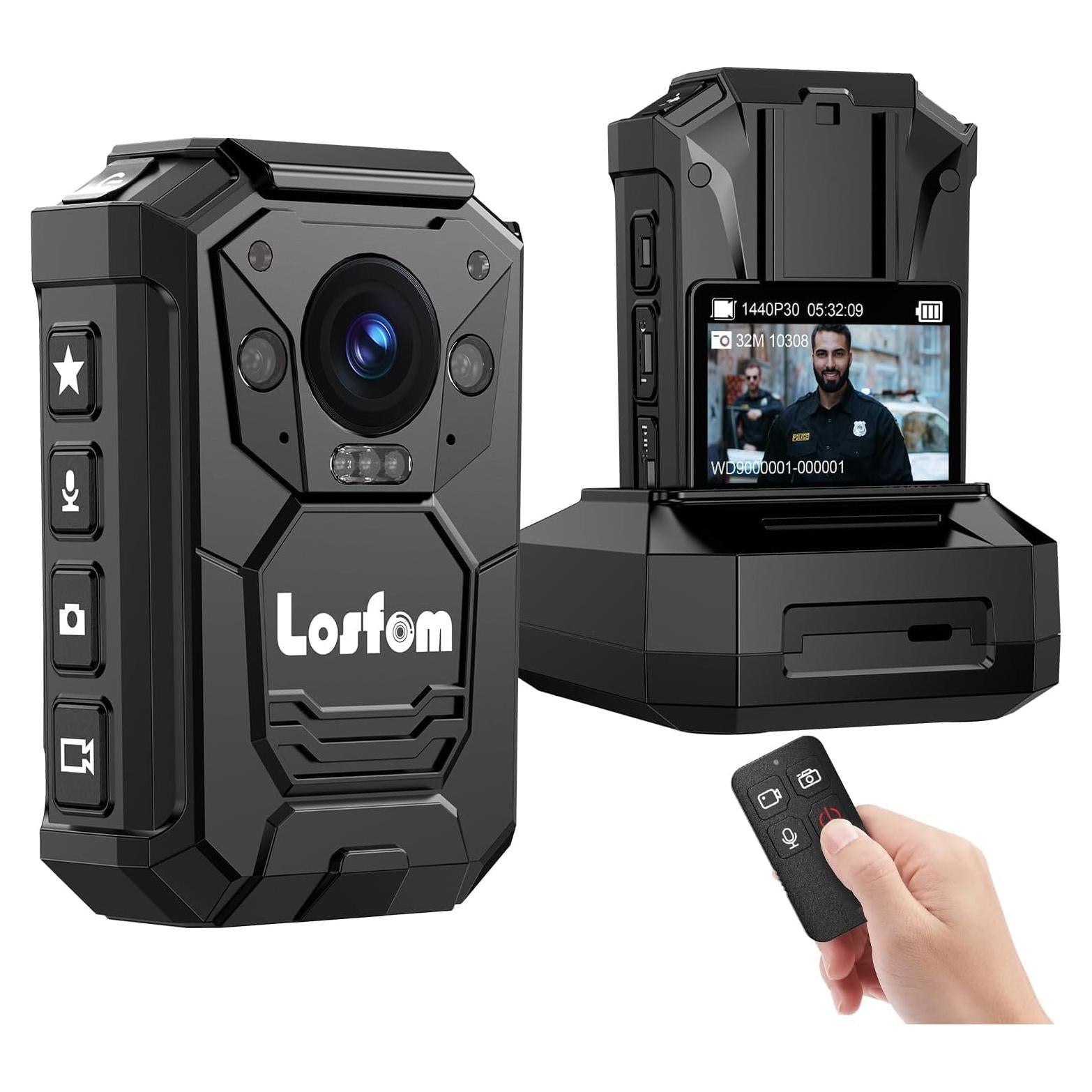 Cámara Corporal Losfom WD9 2K GPS 128GB Impermeable