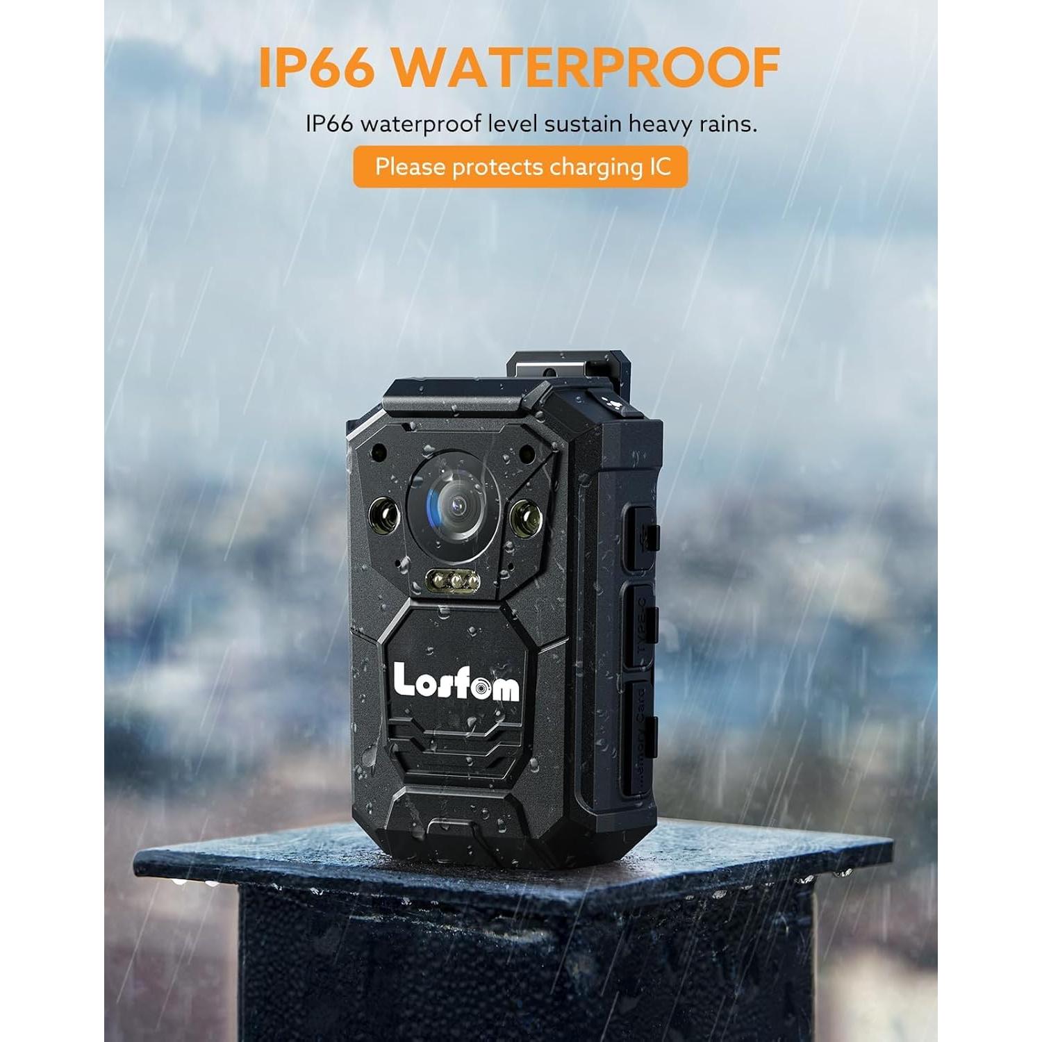 Cámara Corporal Losfom WD9 2K GPS 128GB Impermeable