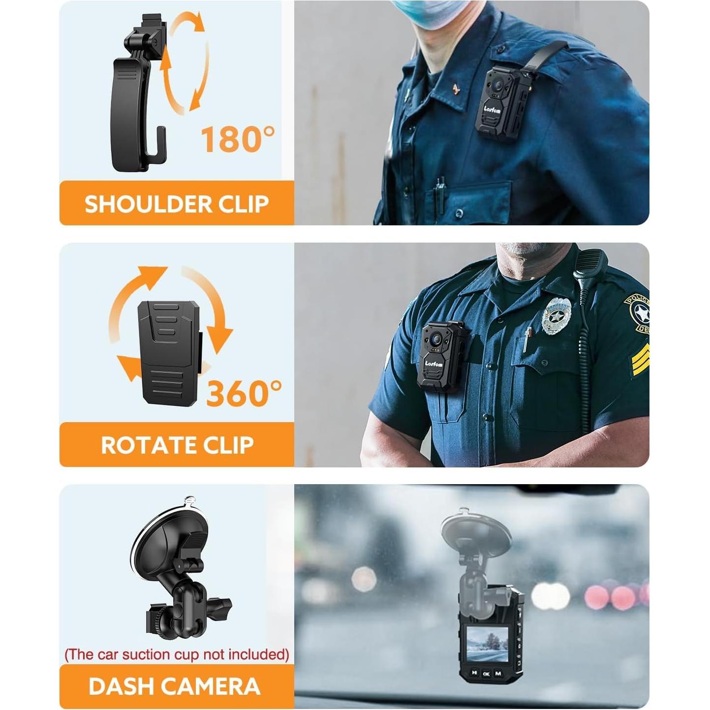 Cámara Corporal Losfom WD9 2K GPS 128GB Impermeable