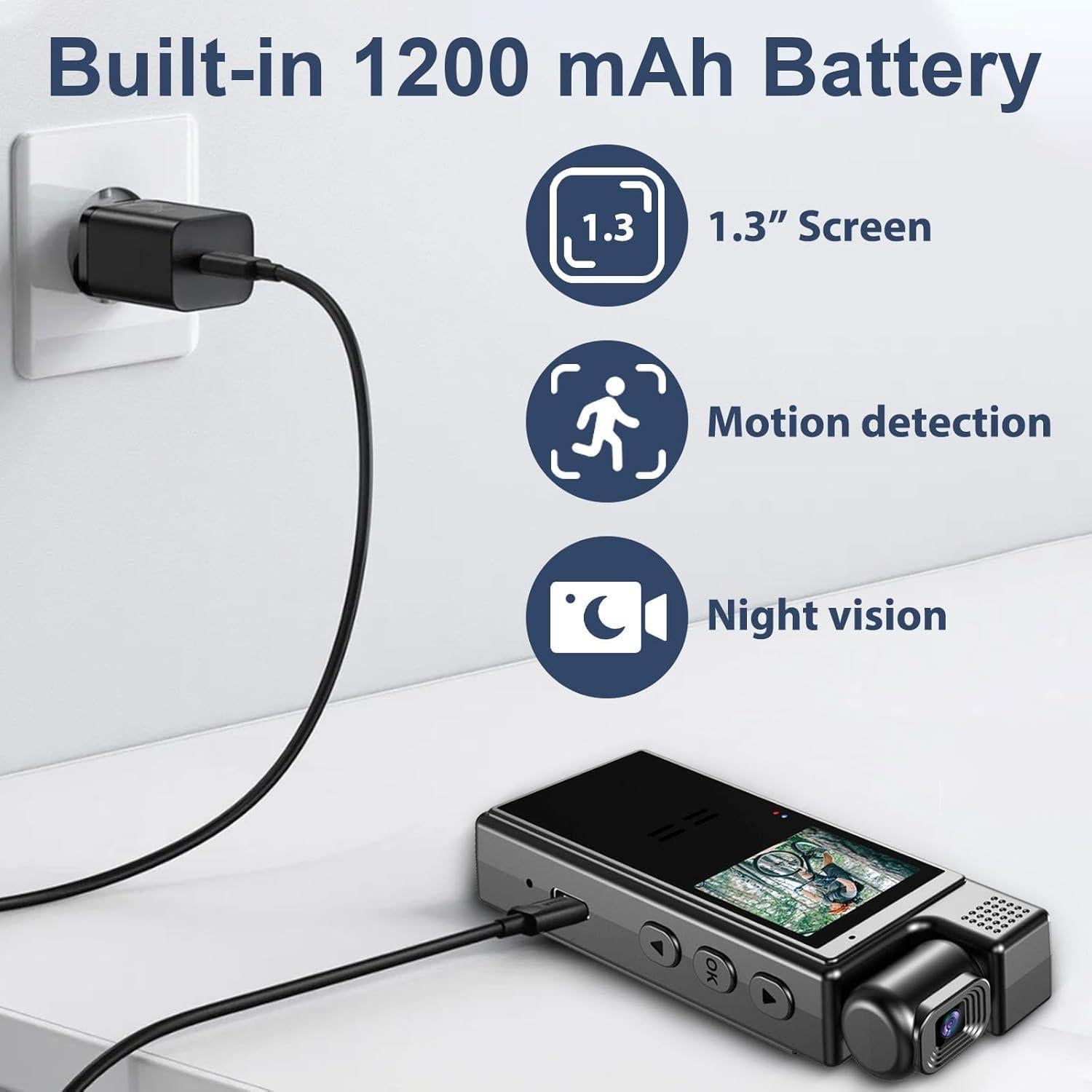 Mini Cámara Corporal Tkiplay FHD 1080P con Audio y SD 32GB