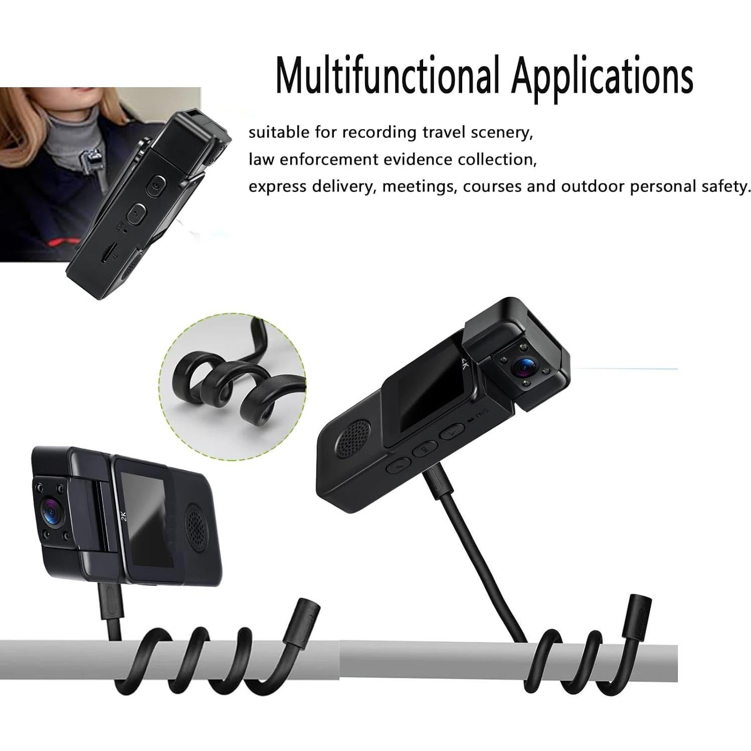 Cámara Corporal Genérico 2K con Visión Nocturna y 128GB