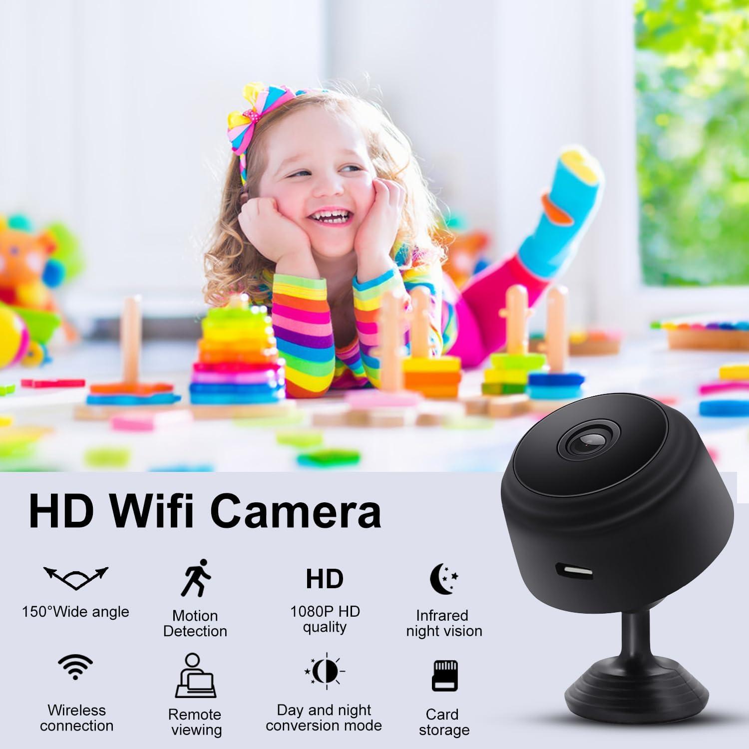 Cámara Mini WiFi HD 1080P YISPK con Visión Nocturna y Detección de Movimiento