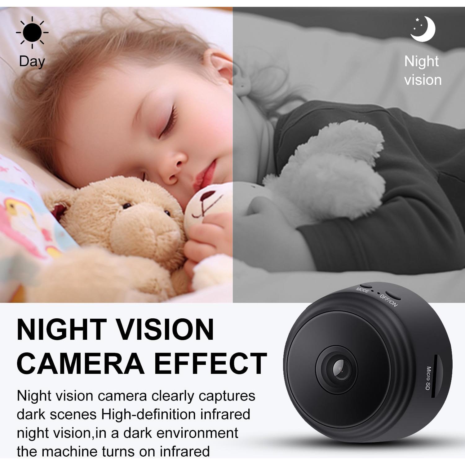 Cámara Mini WiFi HD 1080P YISPK con Visión Nocturna y Detección de Movimiento