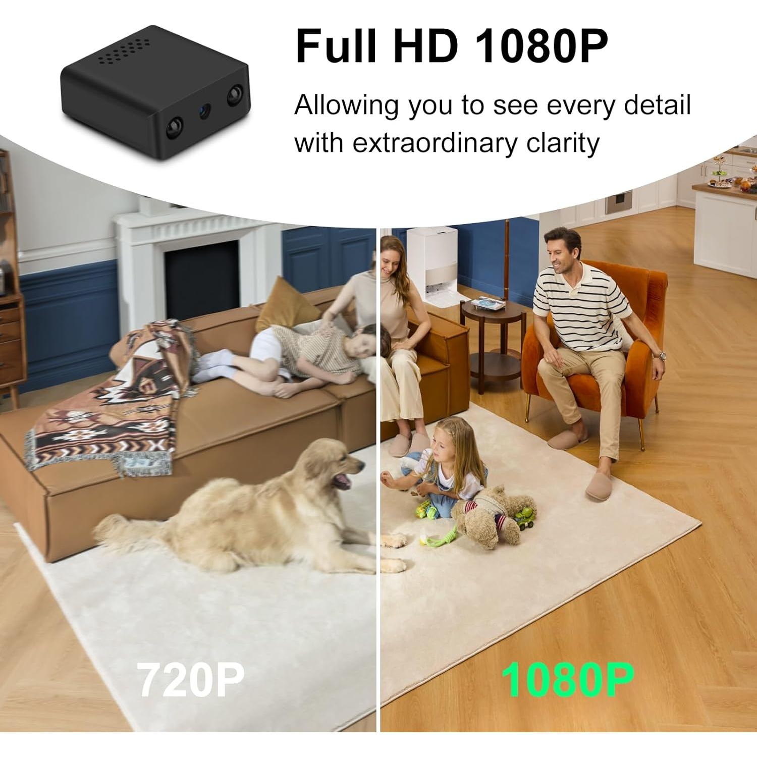 Mini Cámara Espía Oculta Shalapovar 1080P Wi-Fi para Vigilancia