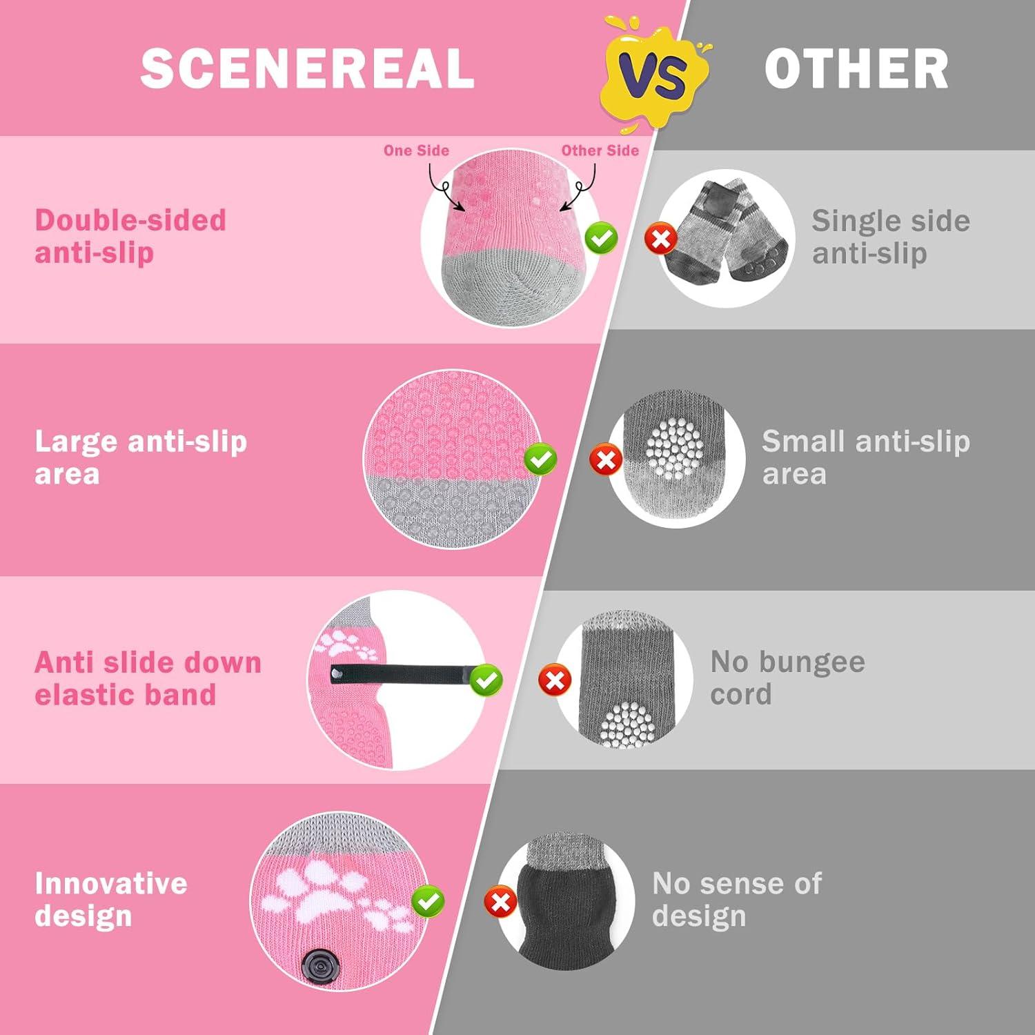 Calcetines Antideslizantes SCENEREAL para Perros - Tamaño S