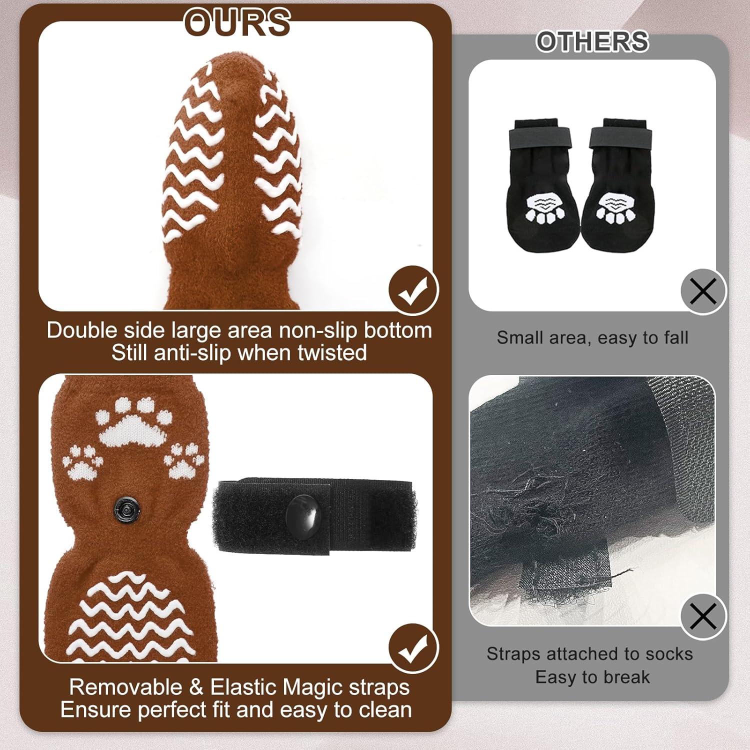 Calcetines Antideslizantes para Perros EXPAWLORER Mediano Marrón