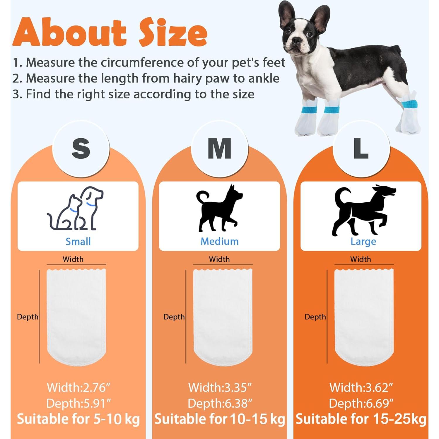 20 Botas Desechables para Perros Leoezx M - Impermeables