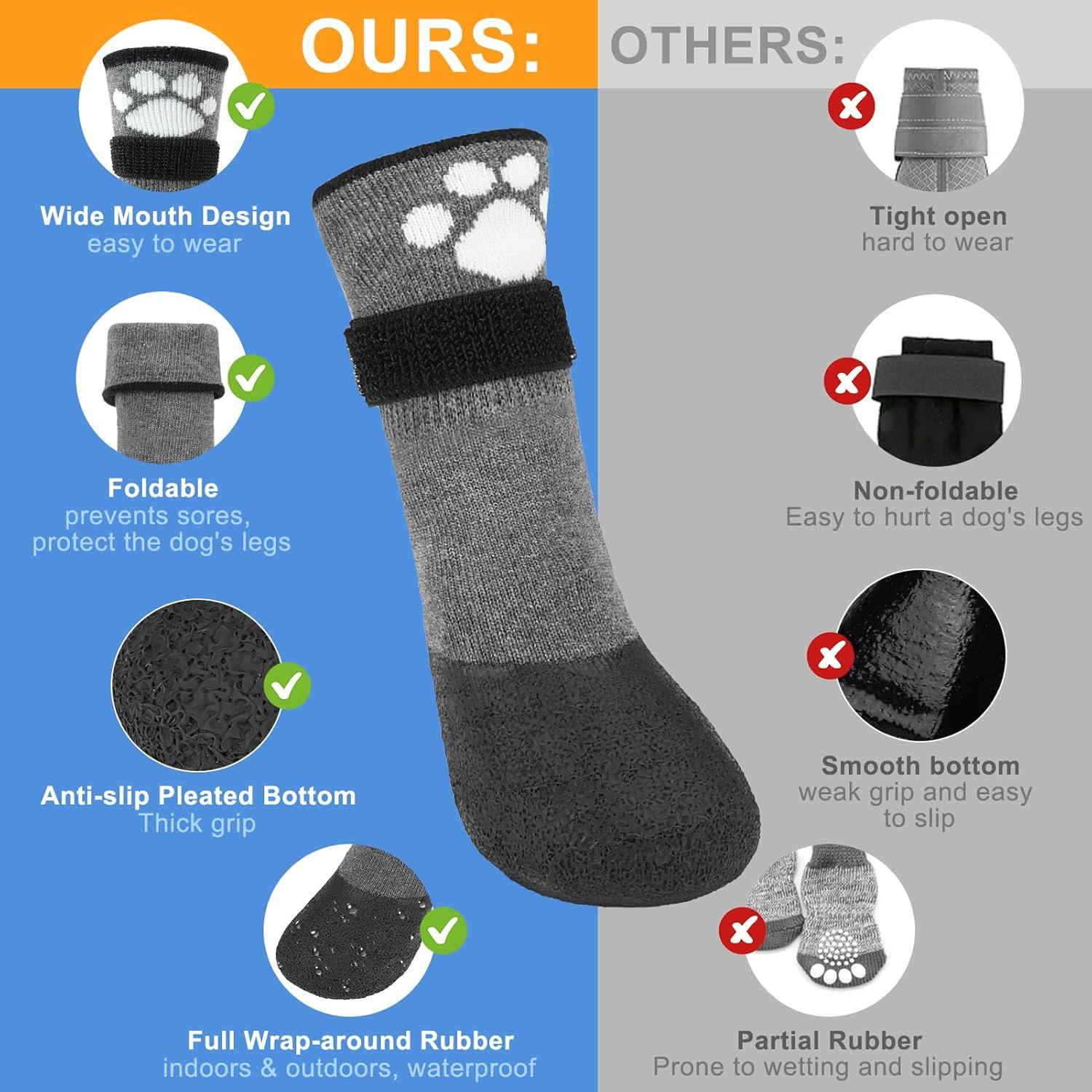 Botas Antideslizantes para Perros BEAUTYZOO - 6 Piezas Medianas