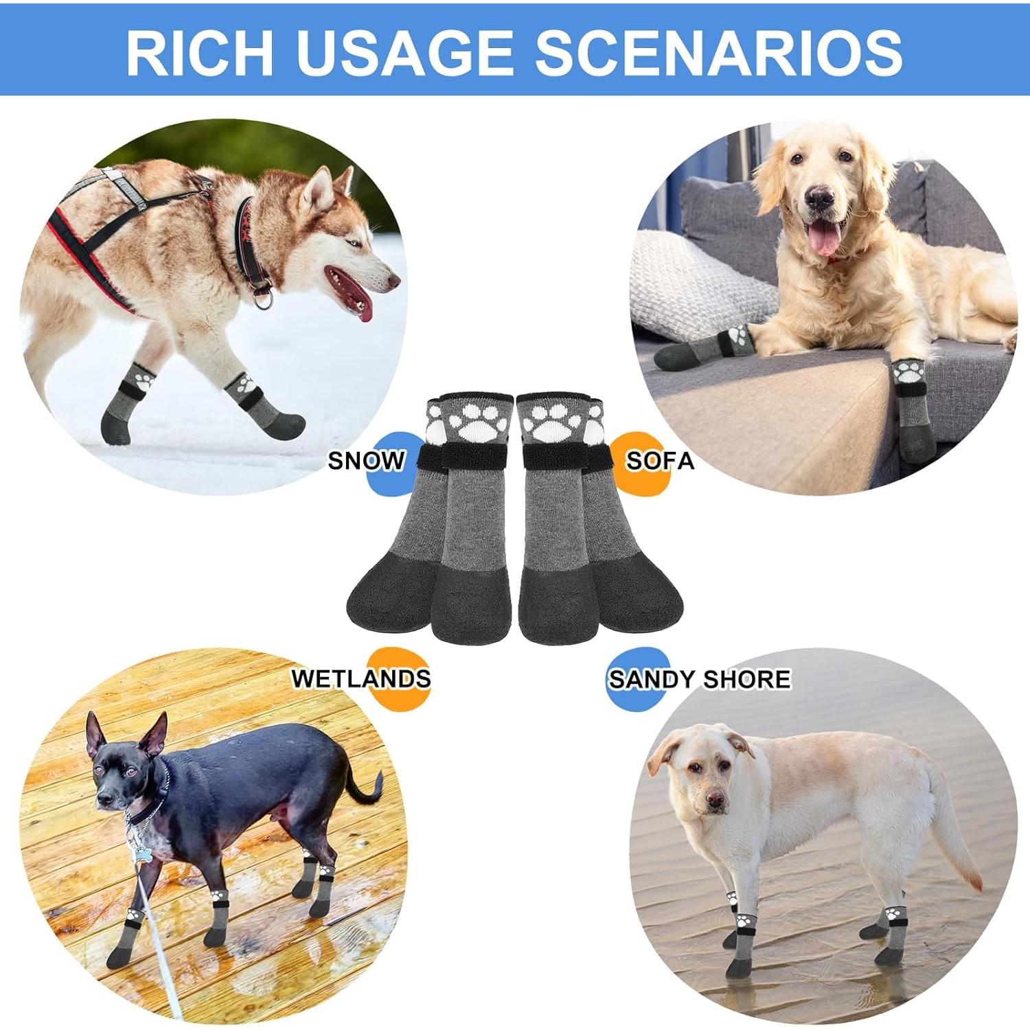 Botas Antideslizantes para Perros BEAUTYZOO - 6 Piezas Medianas