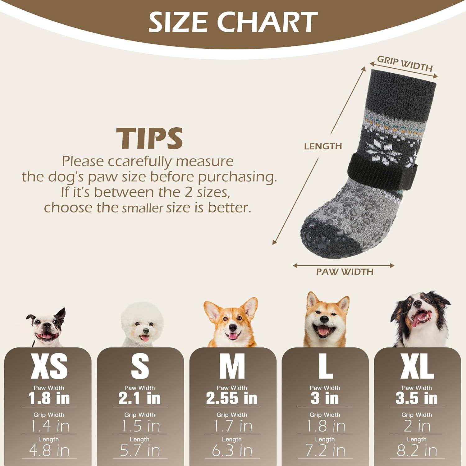 Calcetines Antideslizantes para Perros EXPAWLORER Gris M