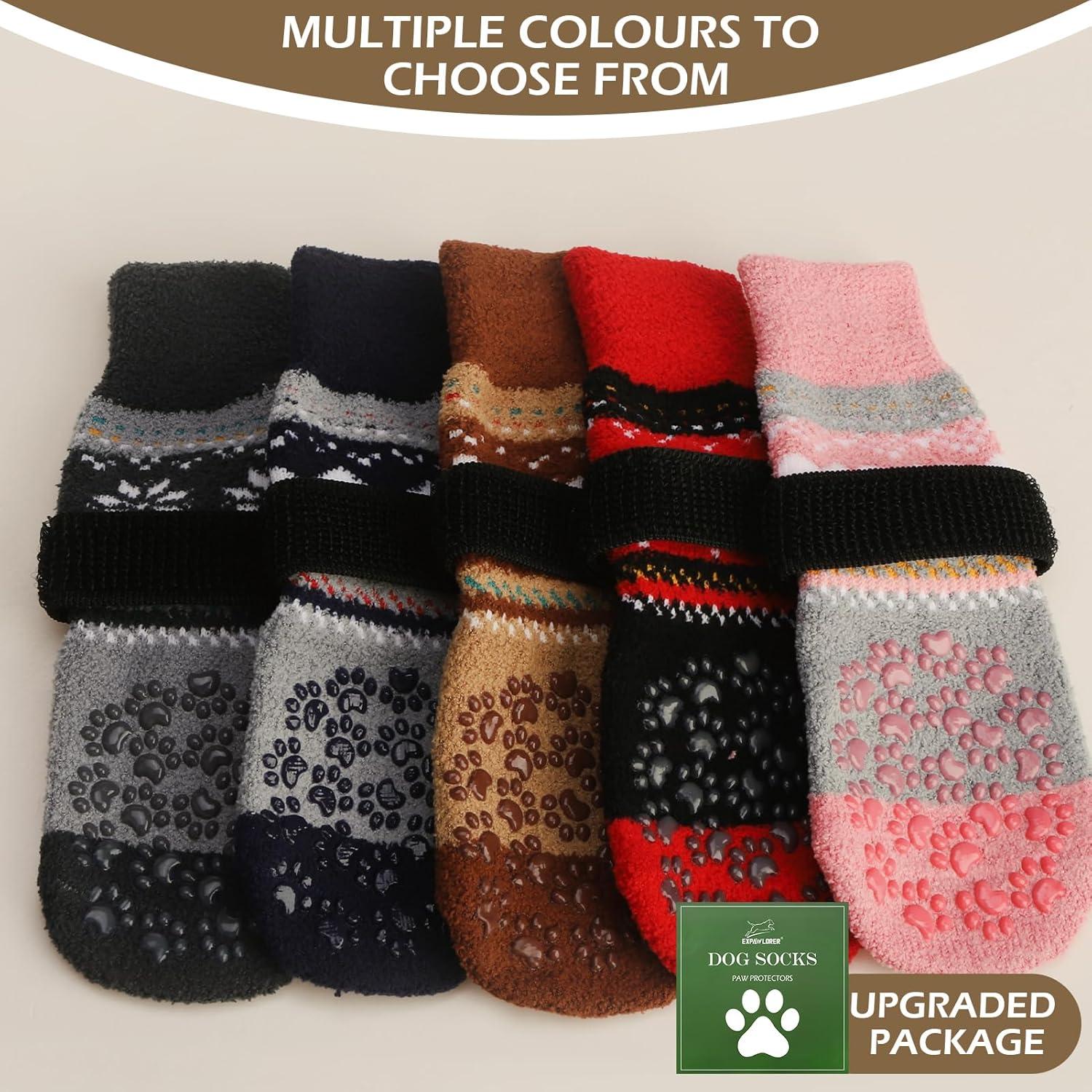 Calcetines Antideslizantes para Perros EXPAWLORER Gris M