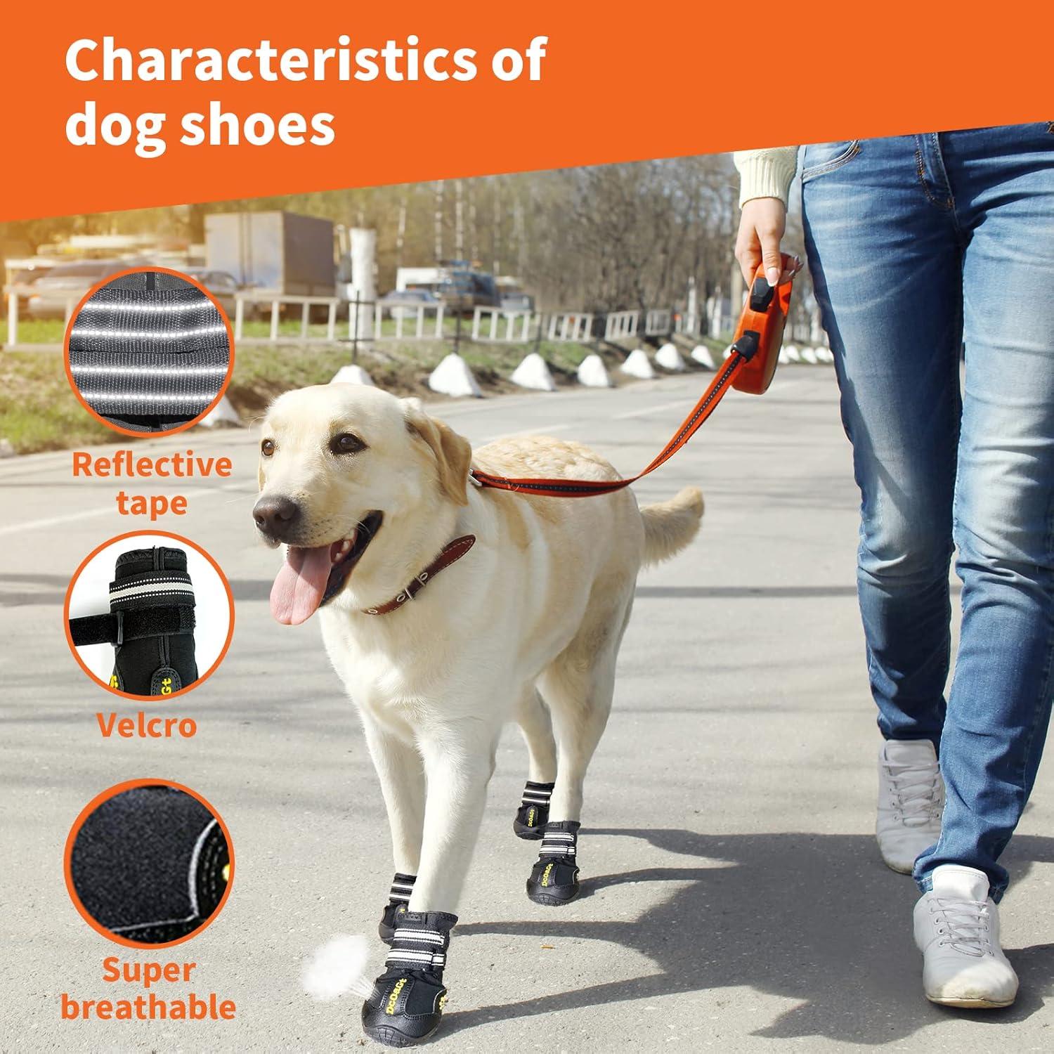 Botas para perros grandes DcOaGt - Antideslizantes, Impermeables, 4PCS