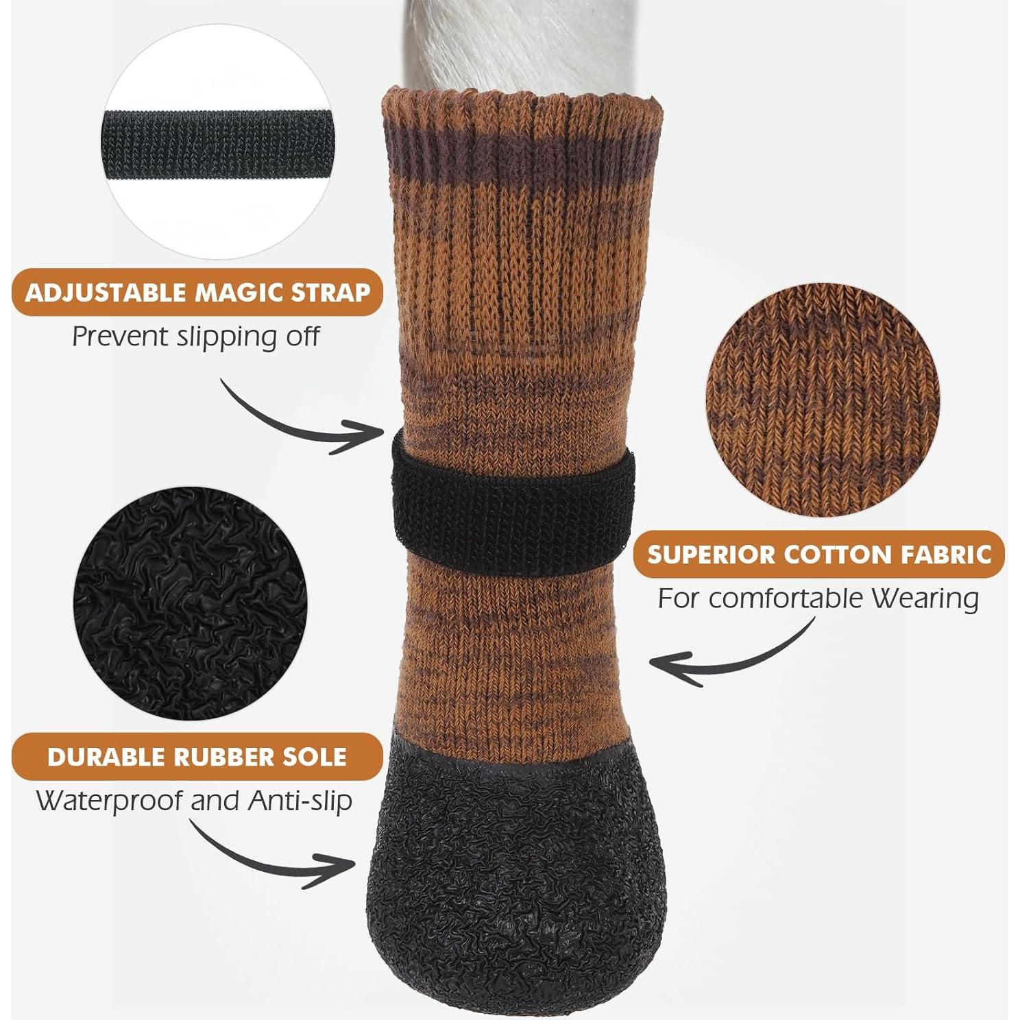 Calcetines Antideslizantes para Perros Mihachi Marrón XL