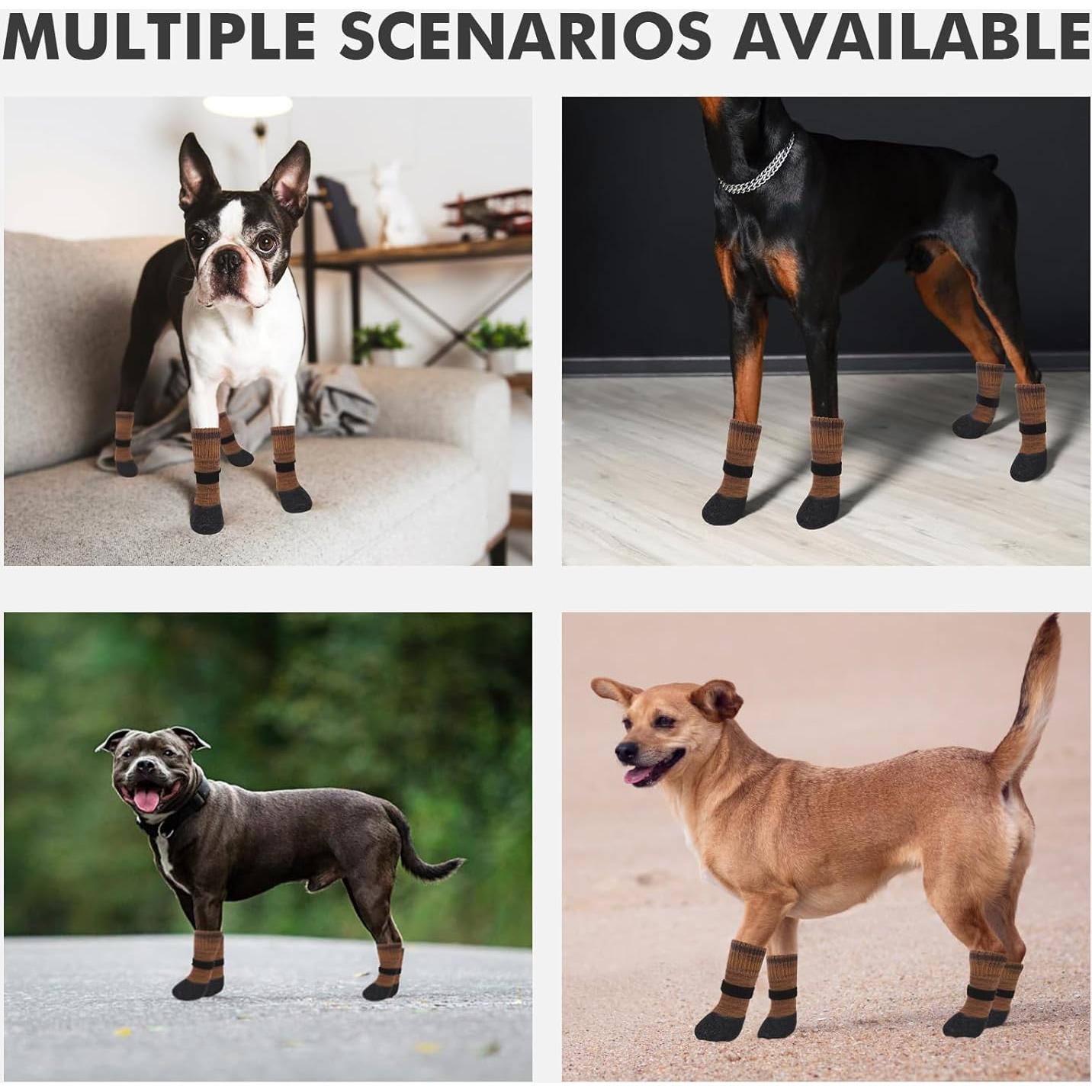 Calcetines Antideslizantes para Perros Mihachi Marrón XL