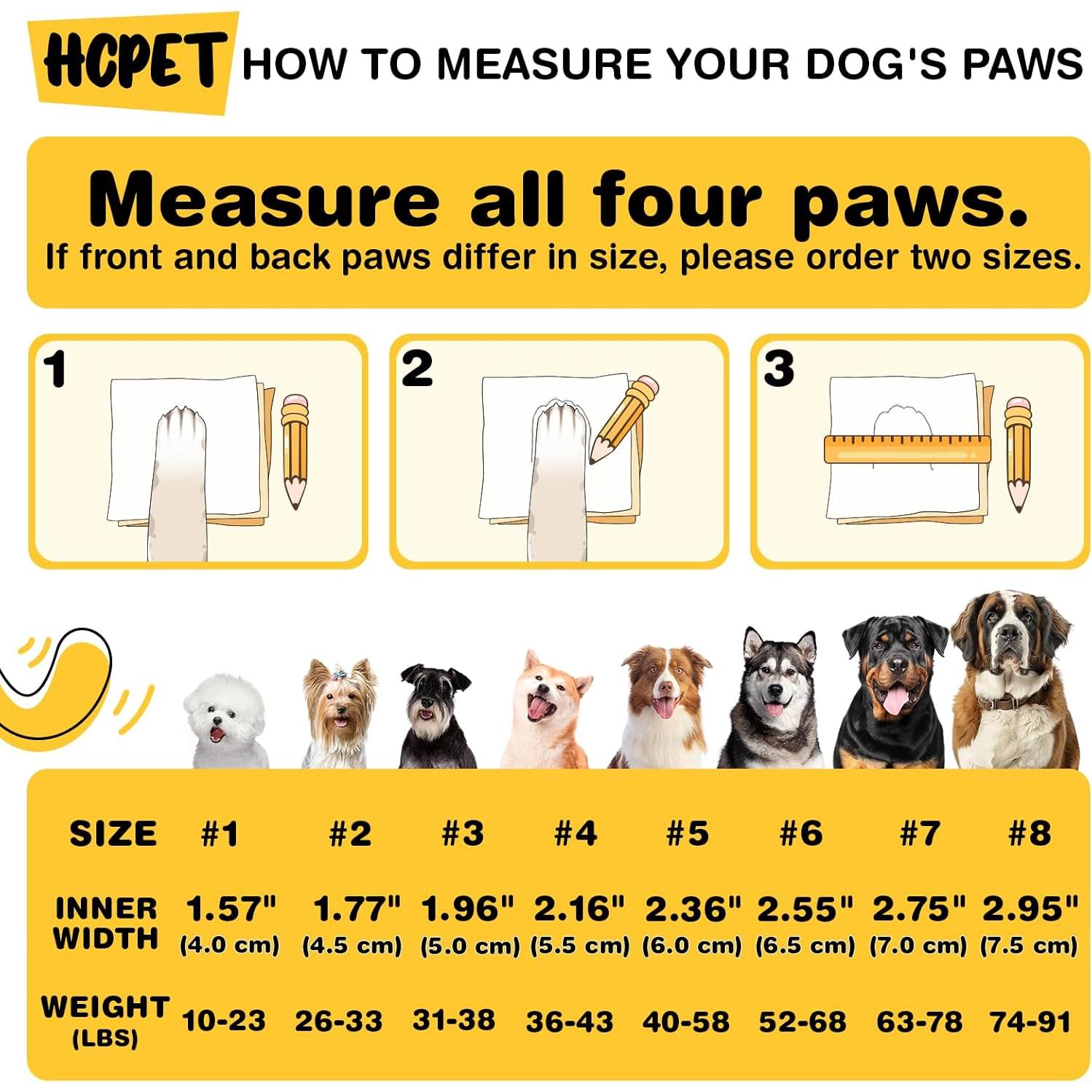 Botas para perros Hcpet tamaño 6, impermeables y antideslizantes