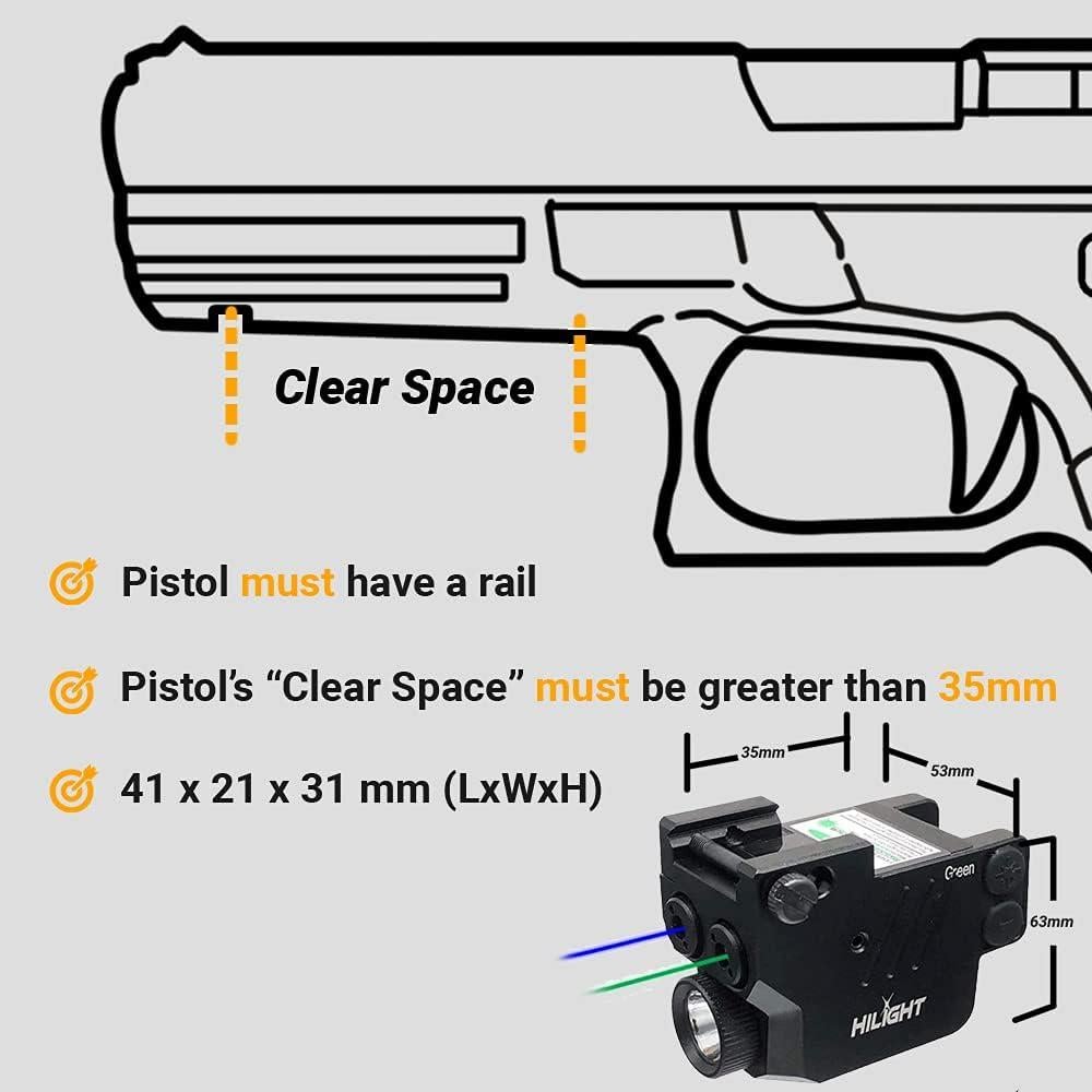 Linterna HiLight Tactical P3BGL 500 Lúmenes LED y Láser Azul/Verde