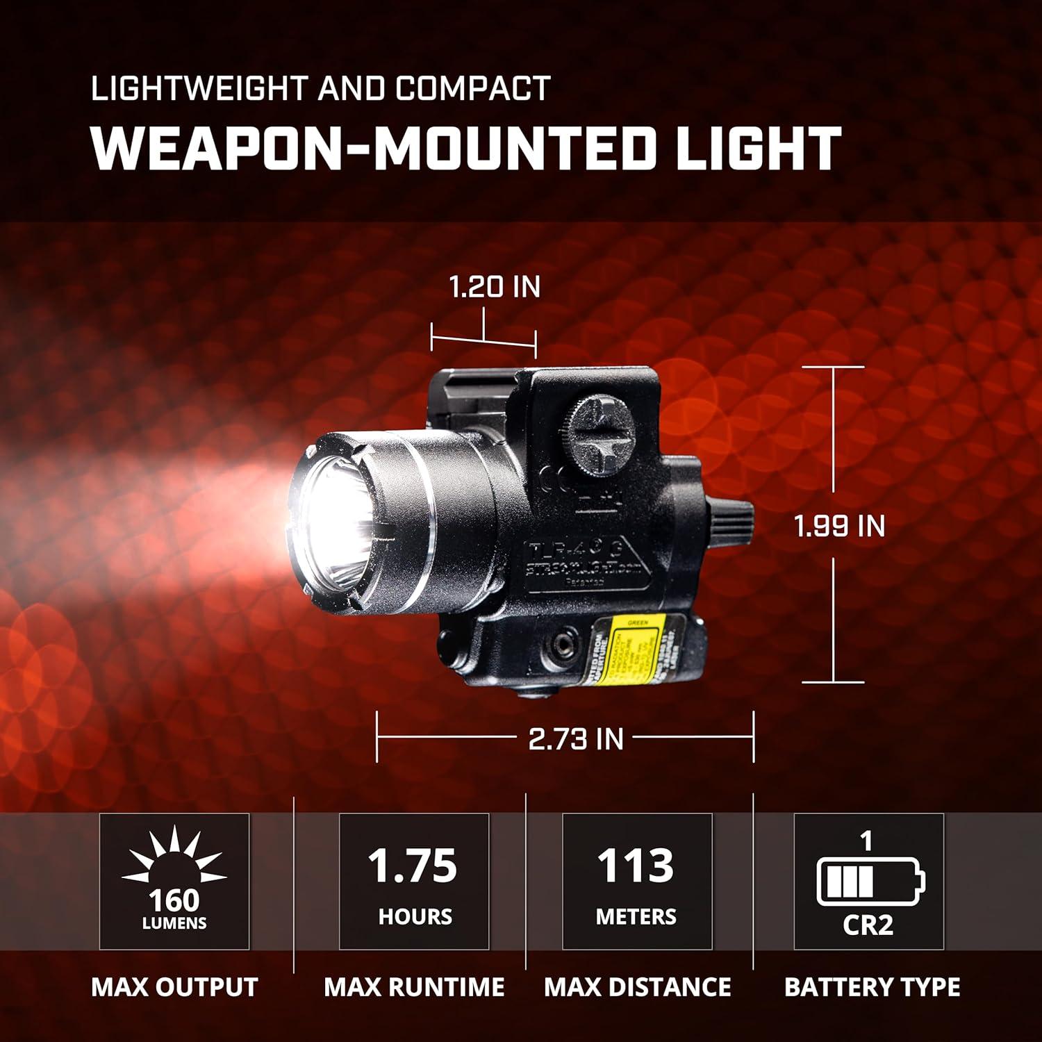 Streamlight TLR-4G Luz Táctica con Láser Verde 160 Lúmenes