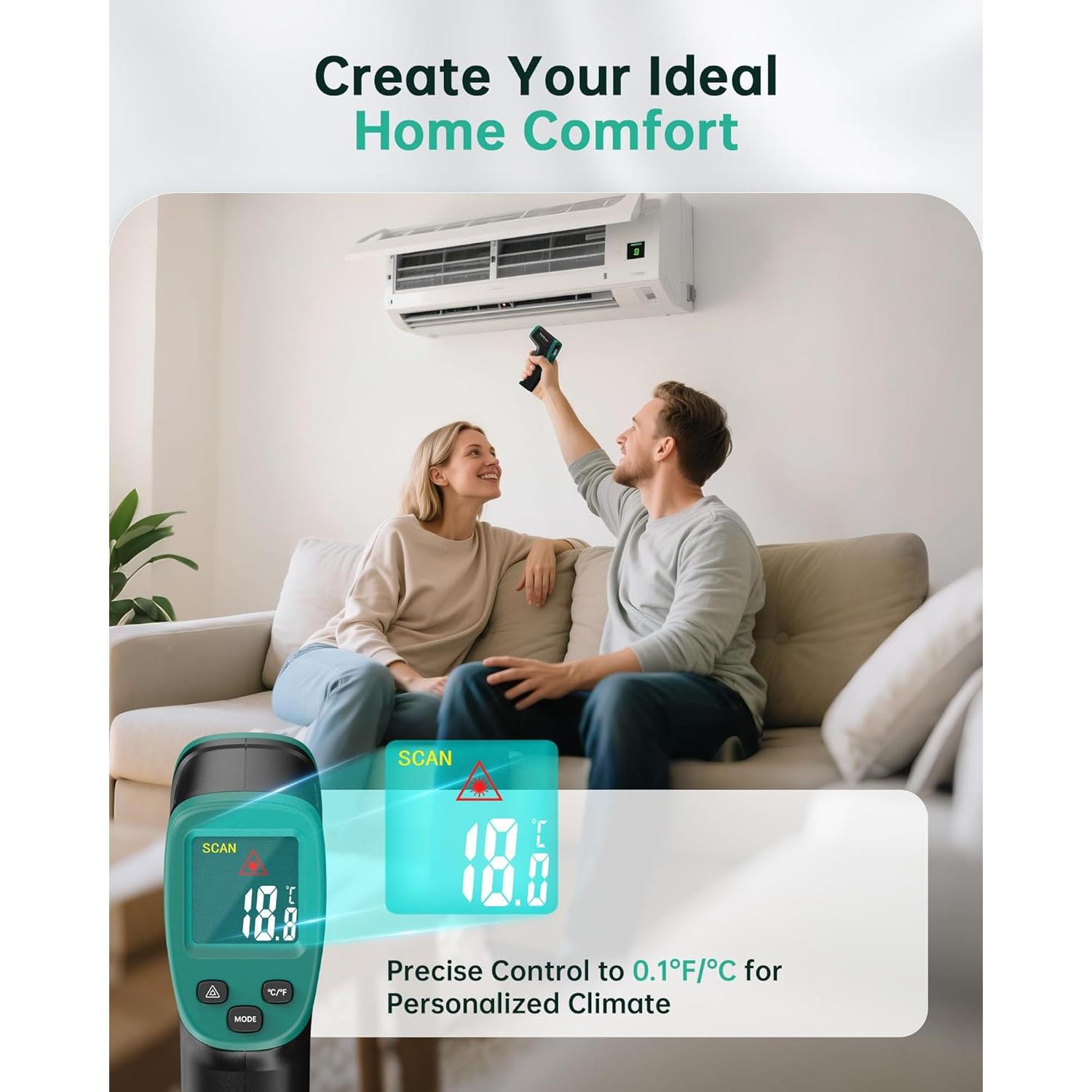 Pistola Termómetro Infrarrojo ERICKHILL ROOKMAX -50°C a 800°C