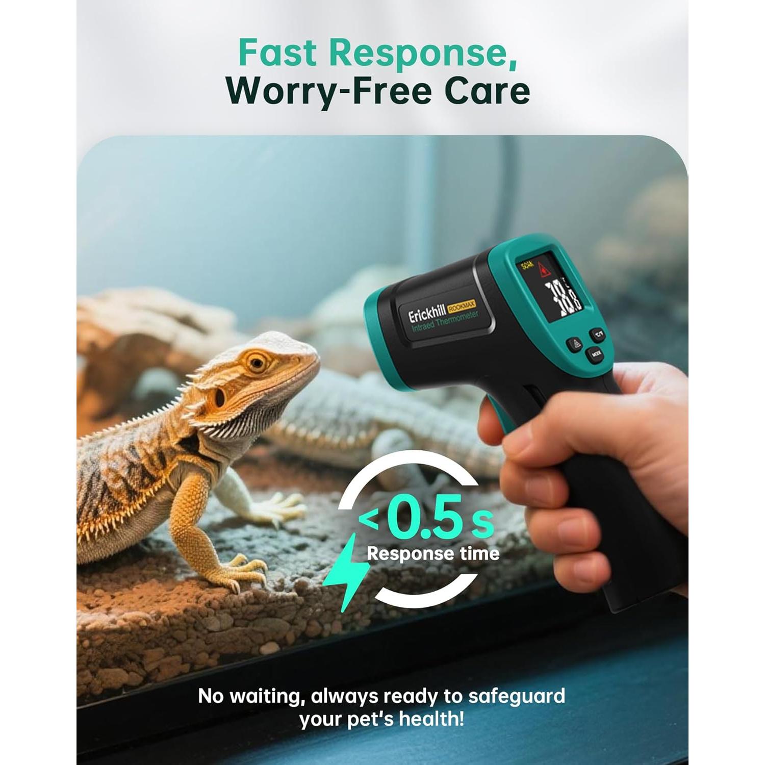 Pistola Termómetro Infrarrojo ERICKHILL ROOKMAX -50°C a 800°C