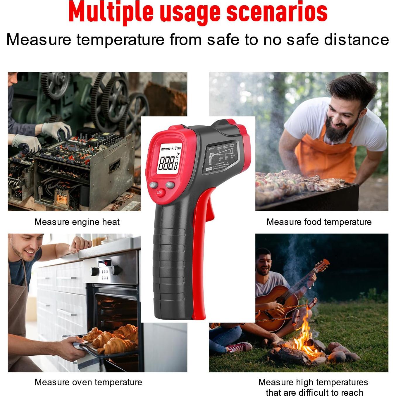 Pistola Termómetro Infrarrojo XRCLIF -50°C a 600°C Precisión 1.5%