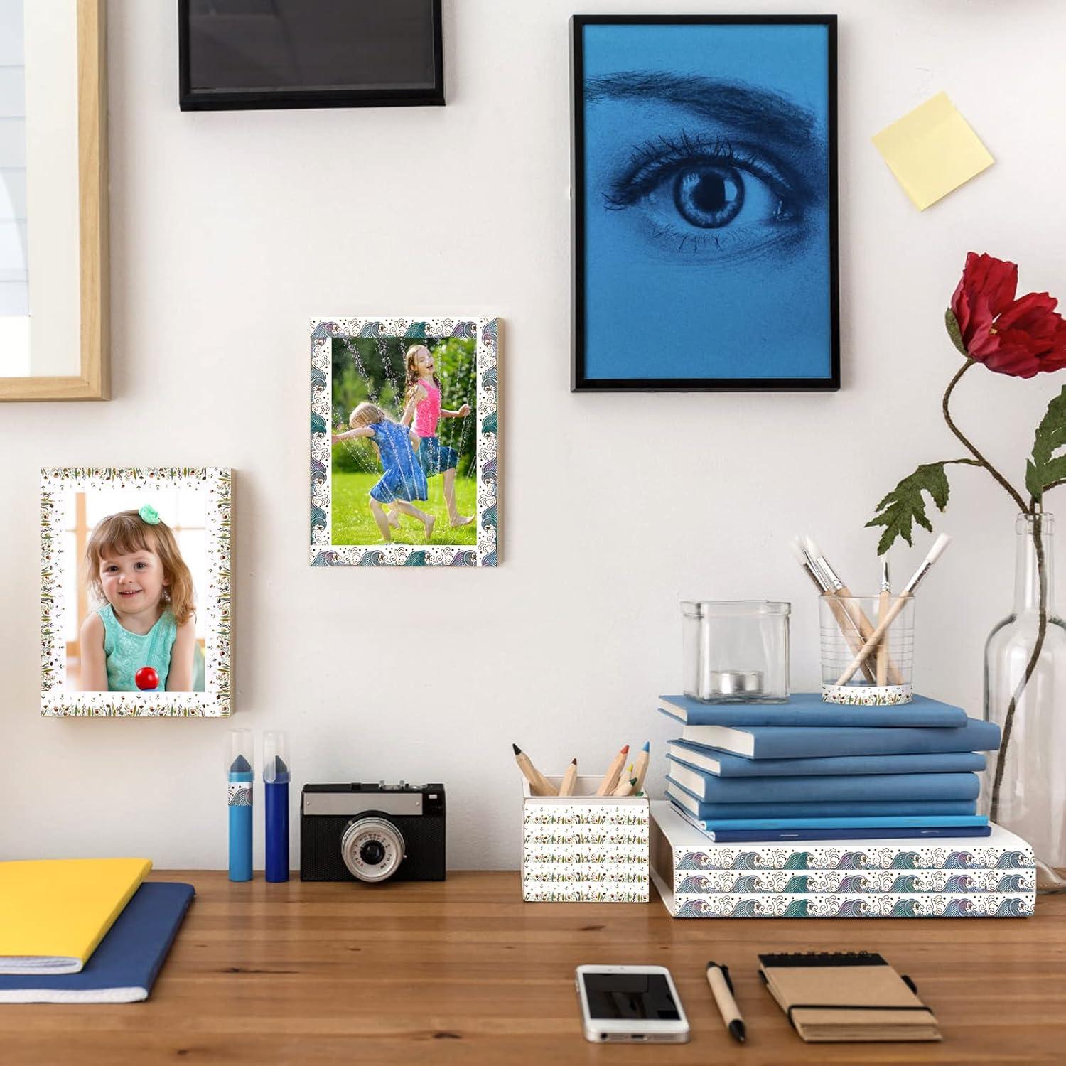 Cinta Washi Decorativa SHANGRLA 2 Rollos Floral y Olas 15mm x 10m