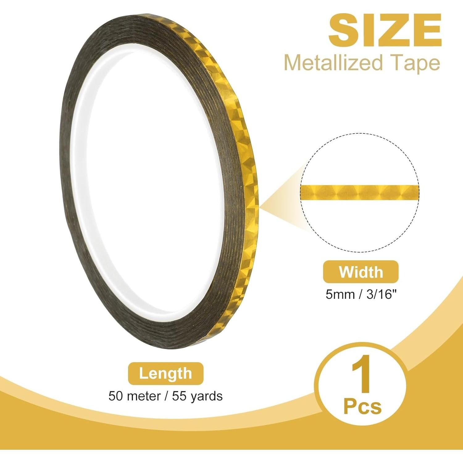 Cinta adhesiva espejo dorado PATIKIL 5 mm x 50 m para manualidades