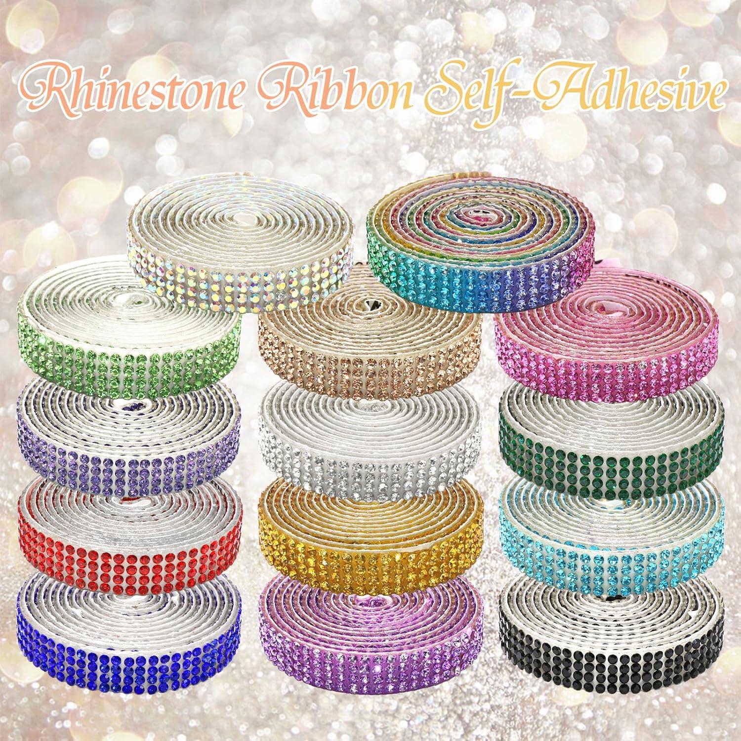 Cinta de Rincón FULZTEY 4 Rollos 0.9 cm Piedras Preciosas 2 mm