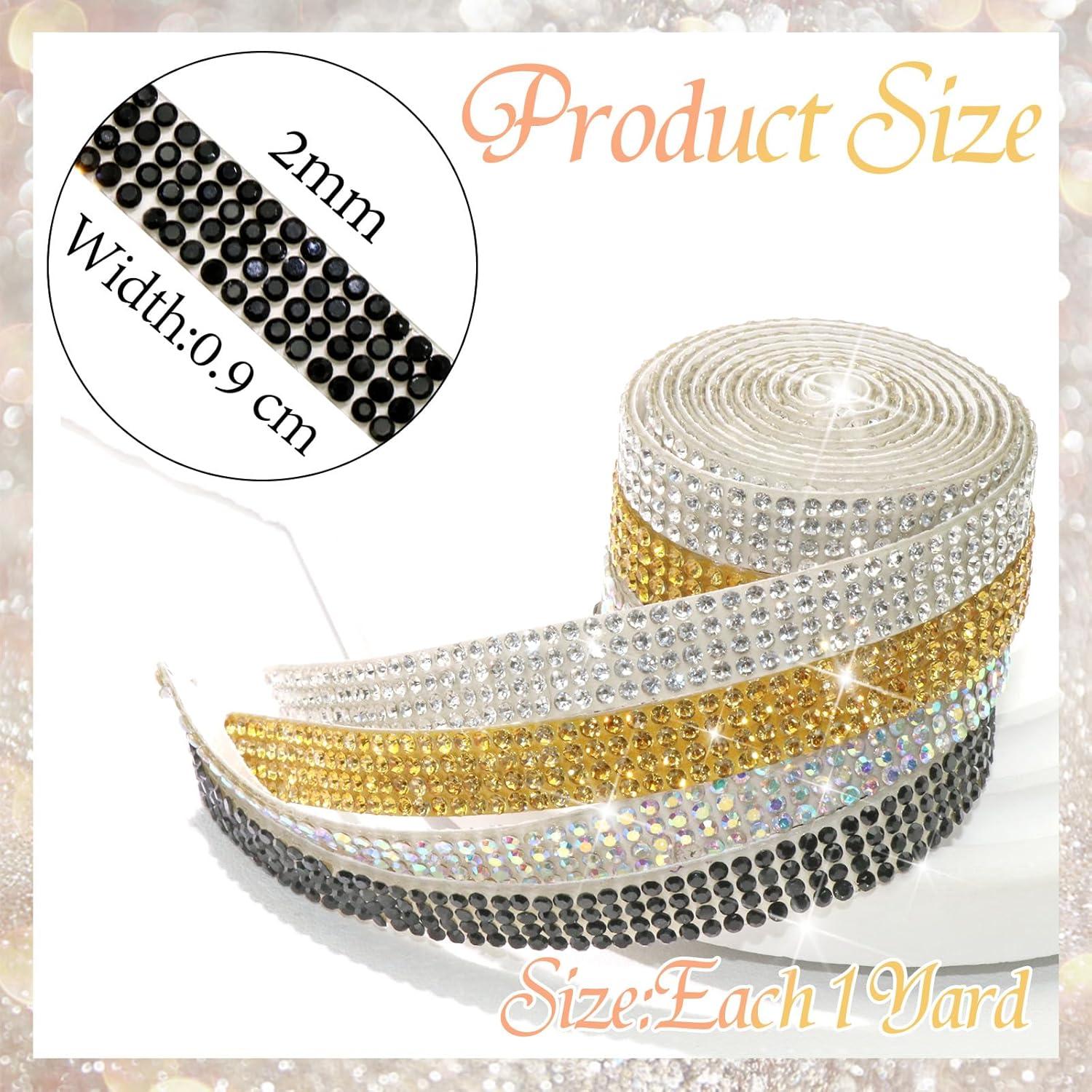 Cinta de Rincón FULZTEY 4 Rollos 0.9 cm Piedras Preciosas 2 mm