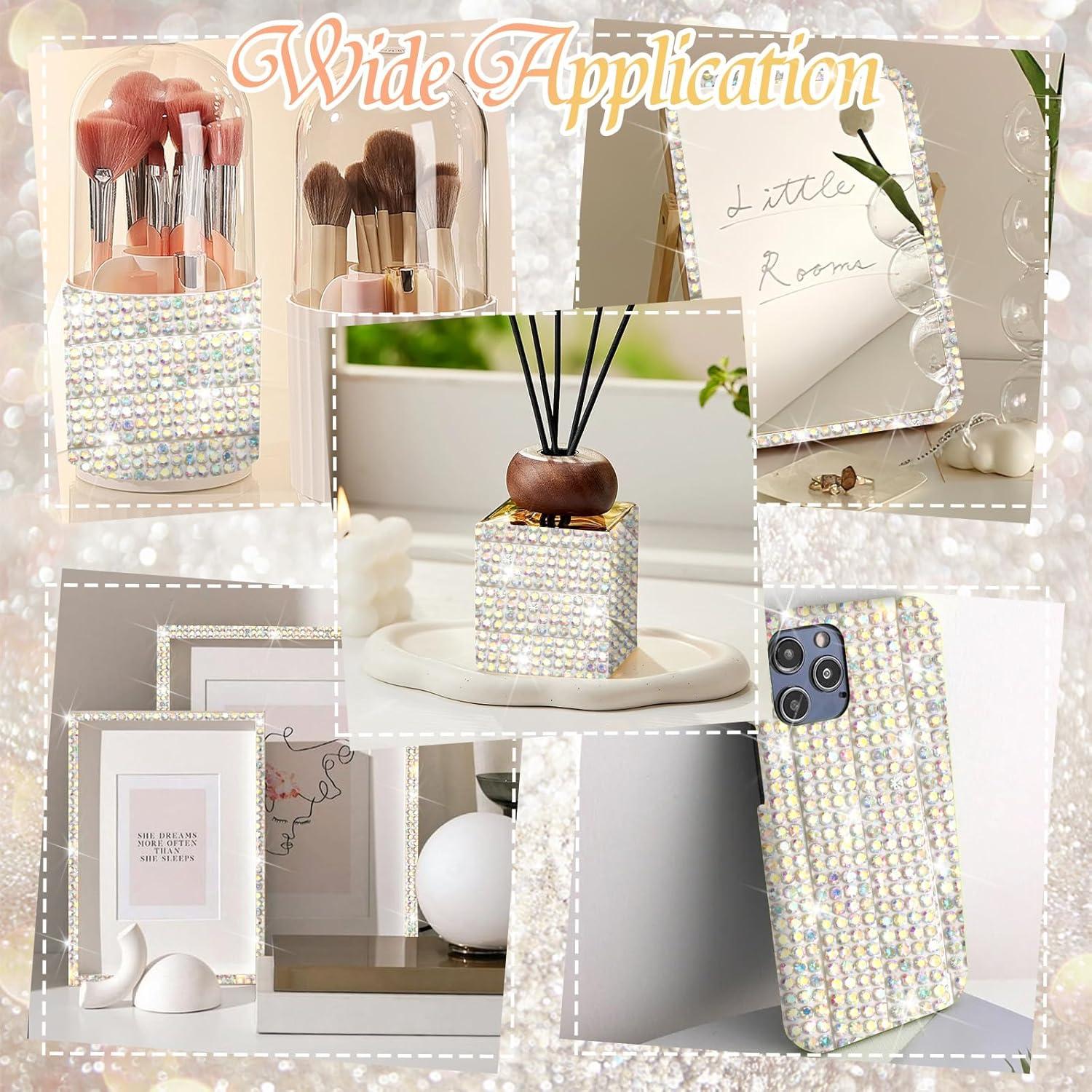 Cinta de Rincón FULZTEY 4 Rollos 0.9 cm Piedras Preciosas 2 mm