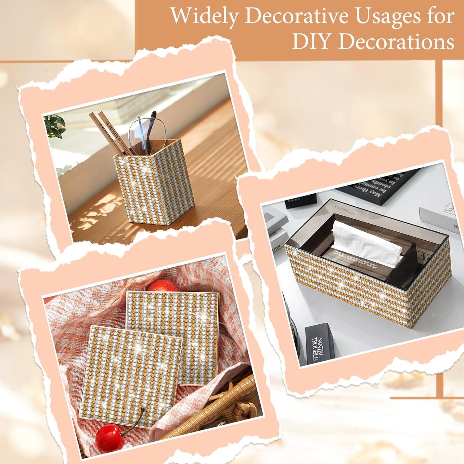 Cinta de Strass Brillante FULZTEY 4 Filas 3.66m Dorado