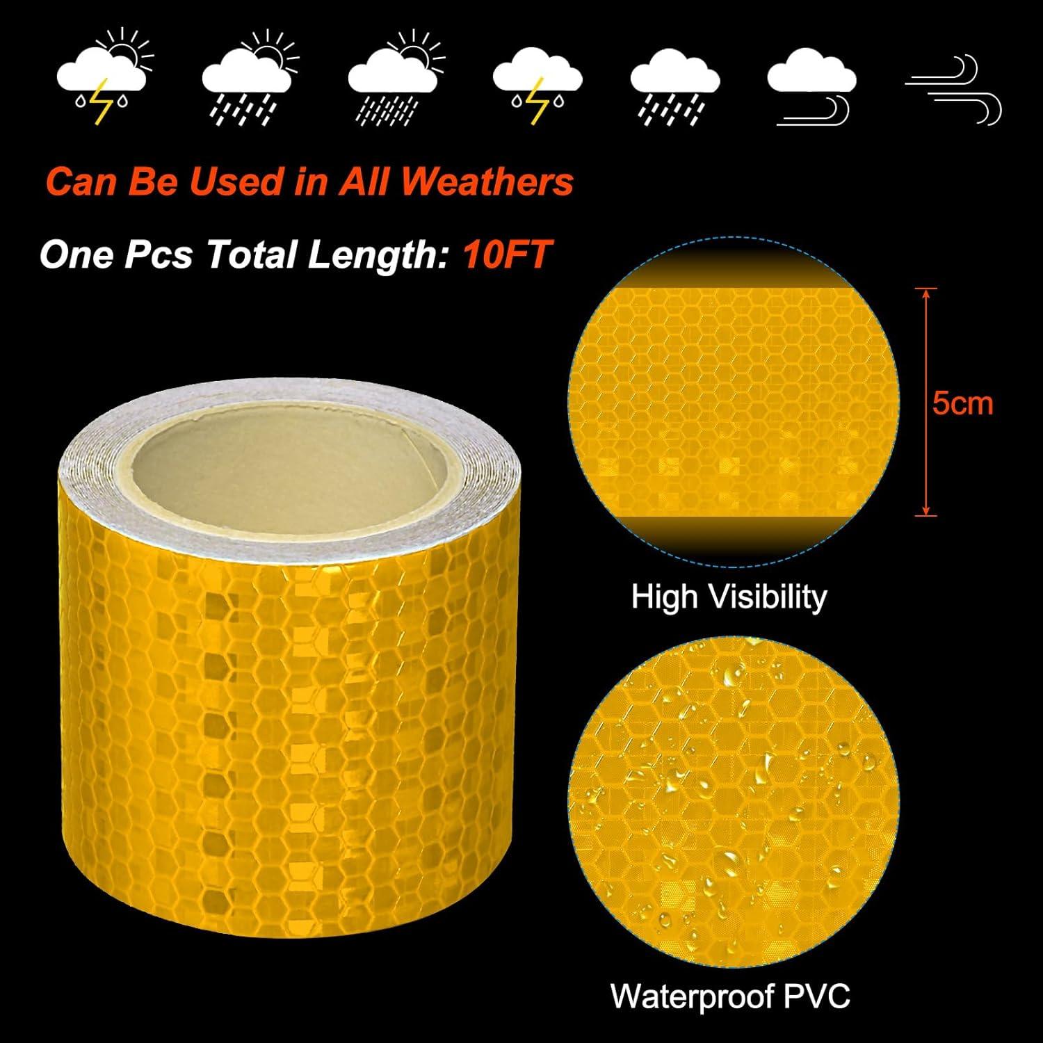 Cinta Reflectante Autoadhesiva PATIKIL 5 cm x 3 m Amarillo