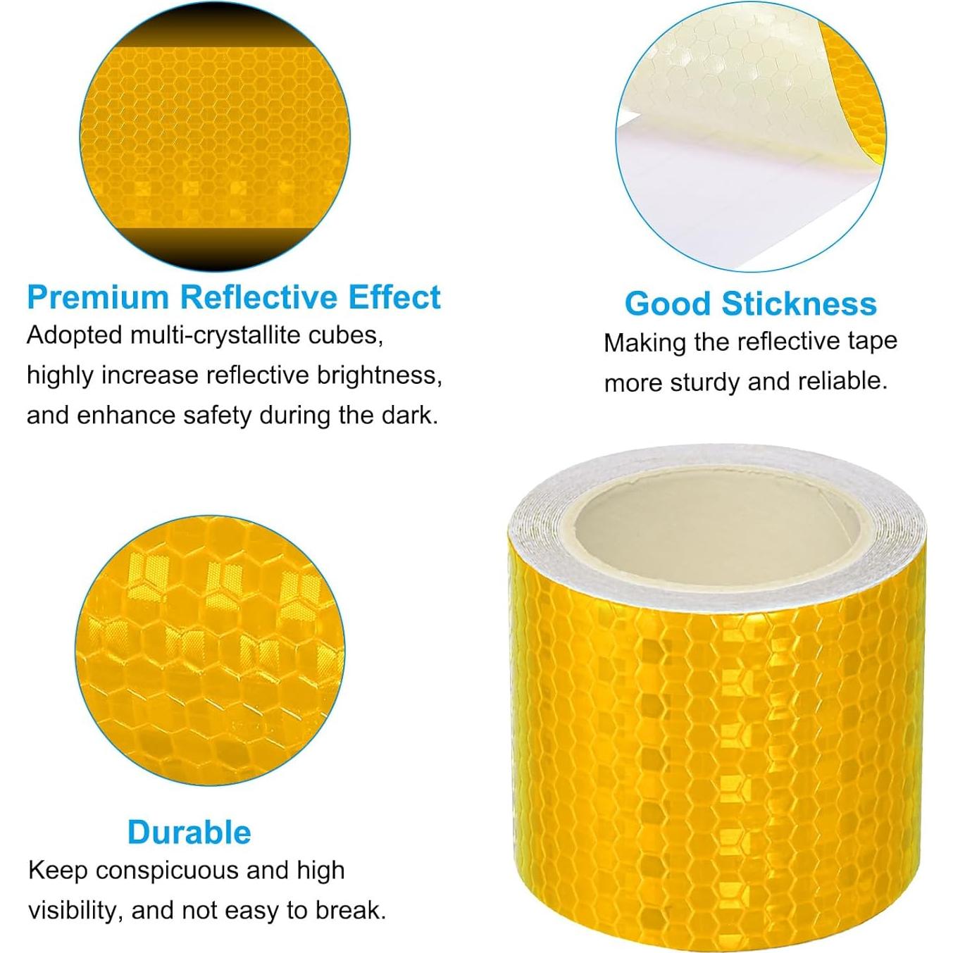 Cinta Reflectante Autoadhesiva PATIKIL 5 cm x 3 m Amarillo