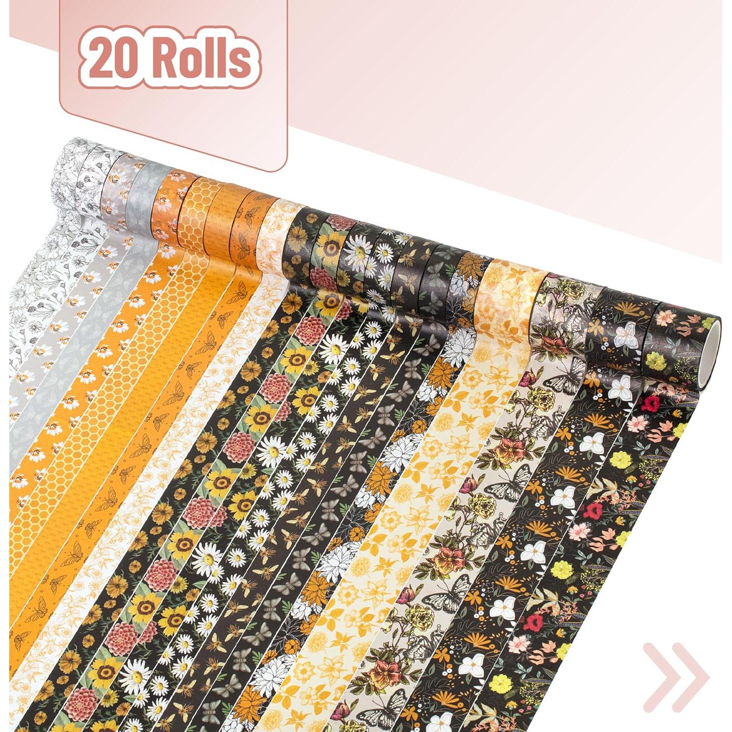 Juego de Cinta Washi Mr. Pen 20 Rollos Colmenas Doradas