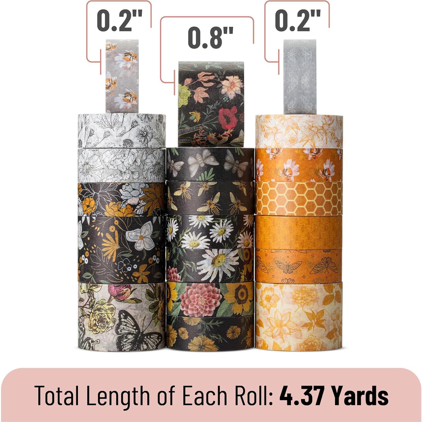 Juego de Cinta Washi Mr. Pen 20 Rollos Colmenas Doradas