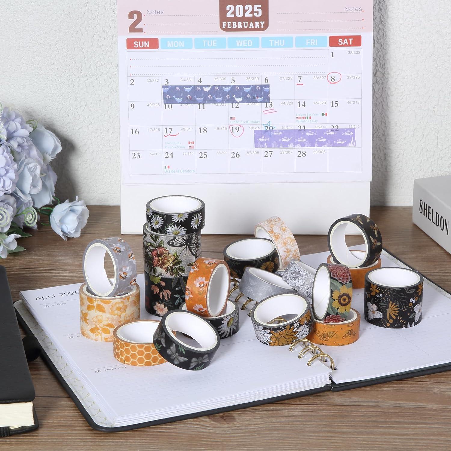 Juego de Cinta Washi Mr. Pen 20 Rollos Colmenas Doradas