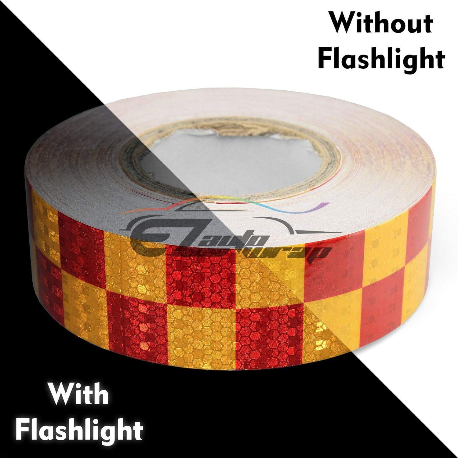 Cinta Reflectante EZAUTOWRAP 5.08 cm x 36.58 m Cuadrícula Roja Amarilla