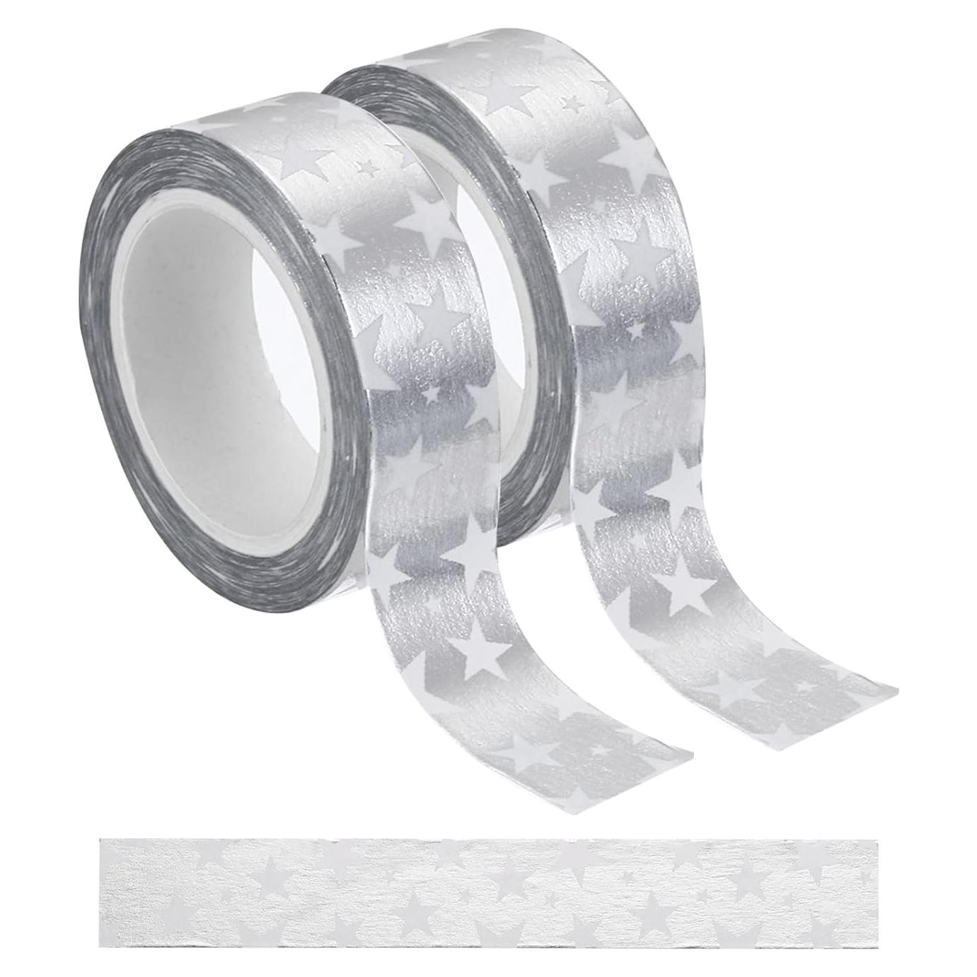 Cinta Washi Metálica Plateada MECCANIXITY 2 Pcs 15mm x 10m