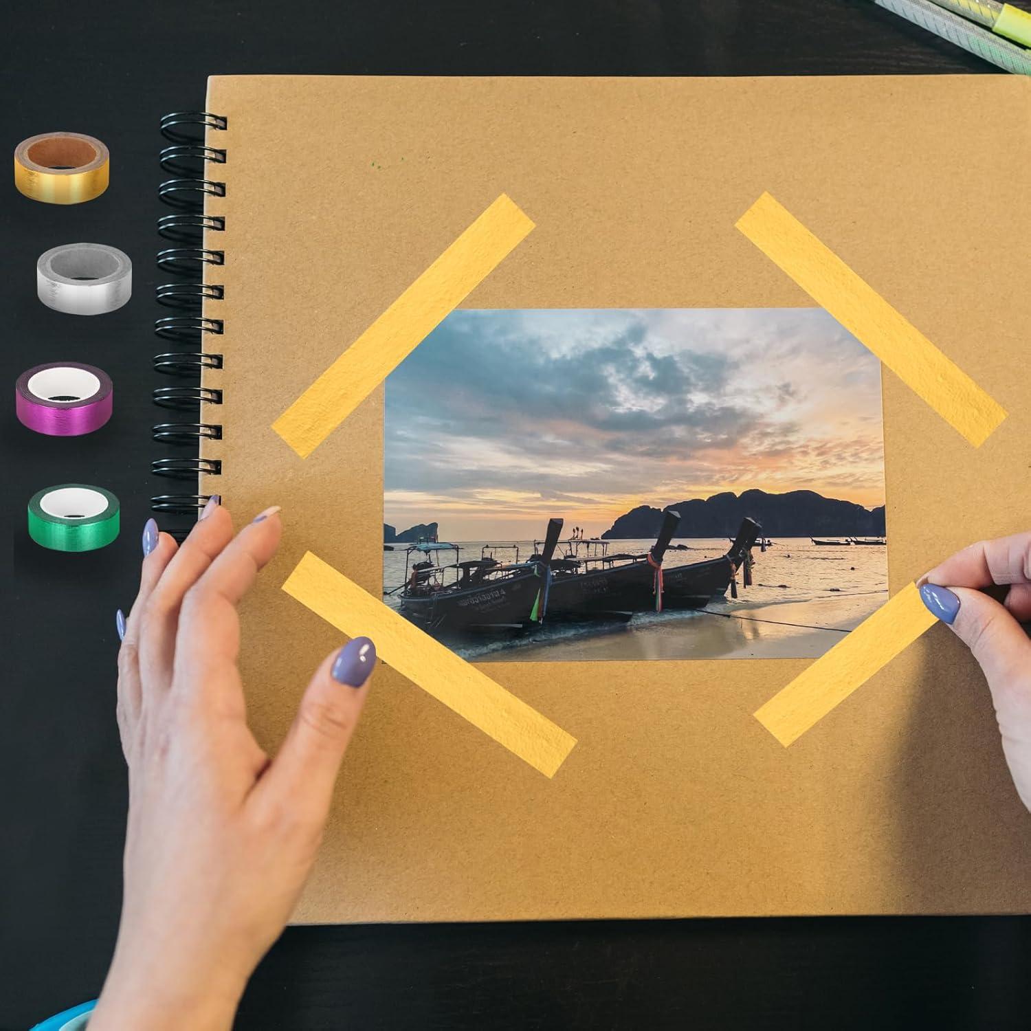 Cinta Washi Metálica Plateada MECCANIXITY 2 Pcs 15mm x 10m