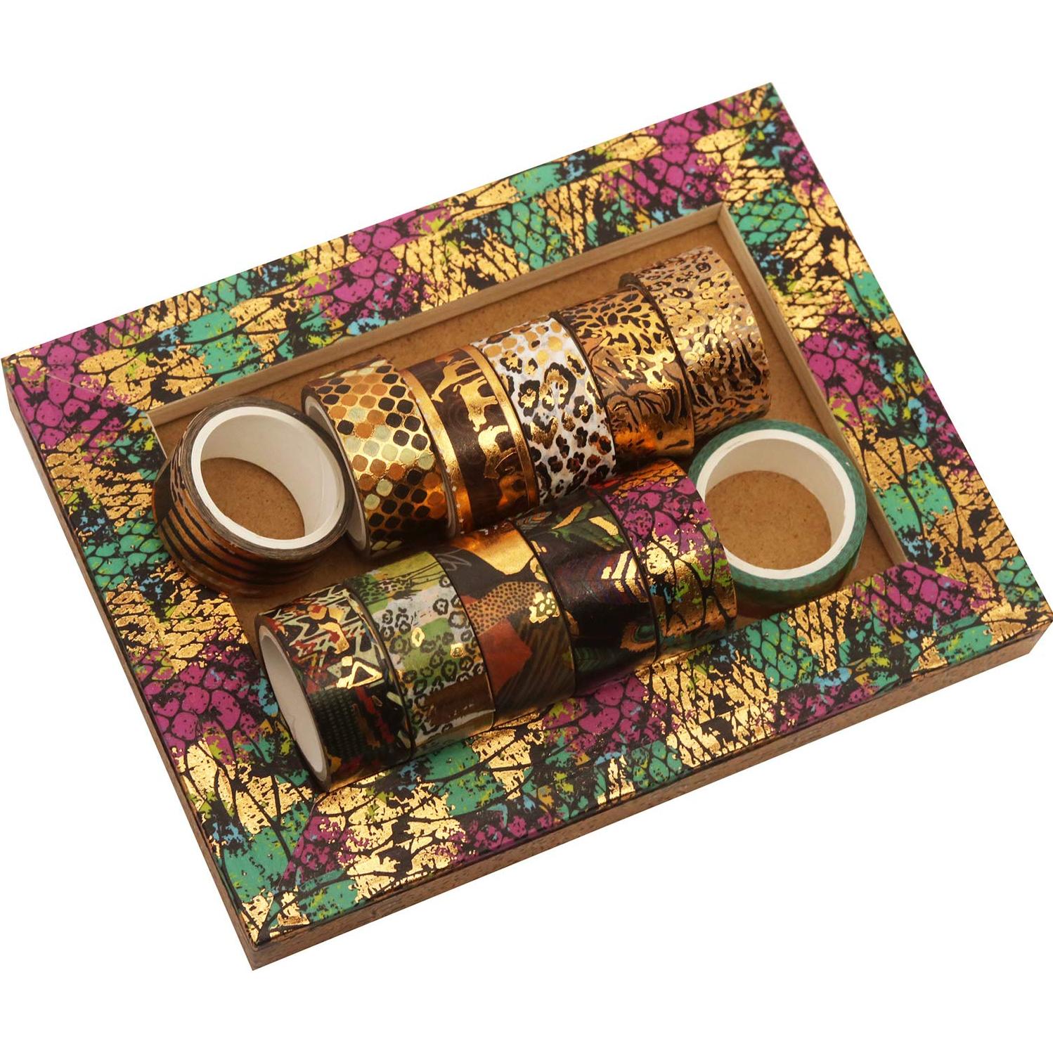 Conjunto de Cinta Washi YUBX 12 Rollos Animales Salvajes 15mm