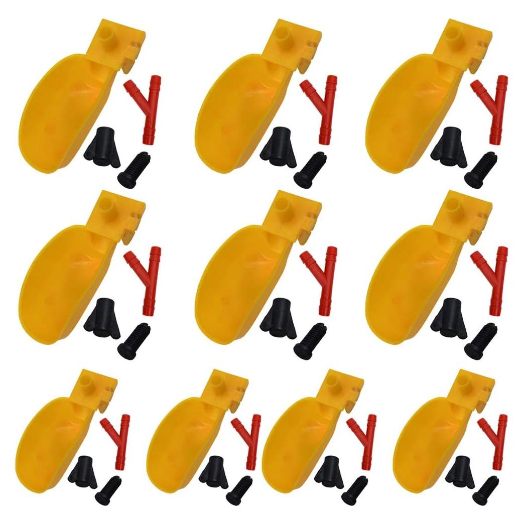 Bebedero Automático para Codornices Tbrand 10 Copas Amarillo