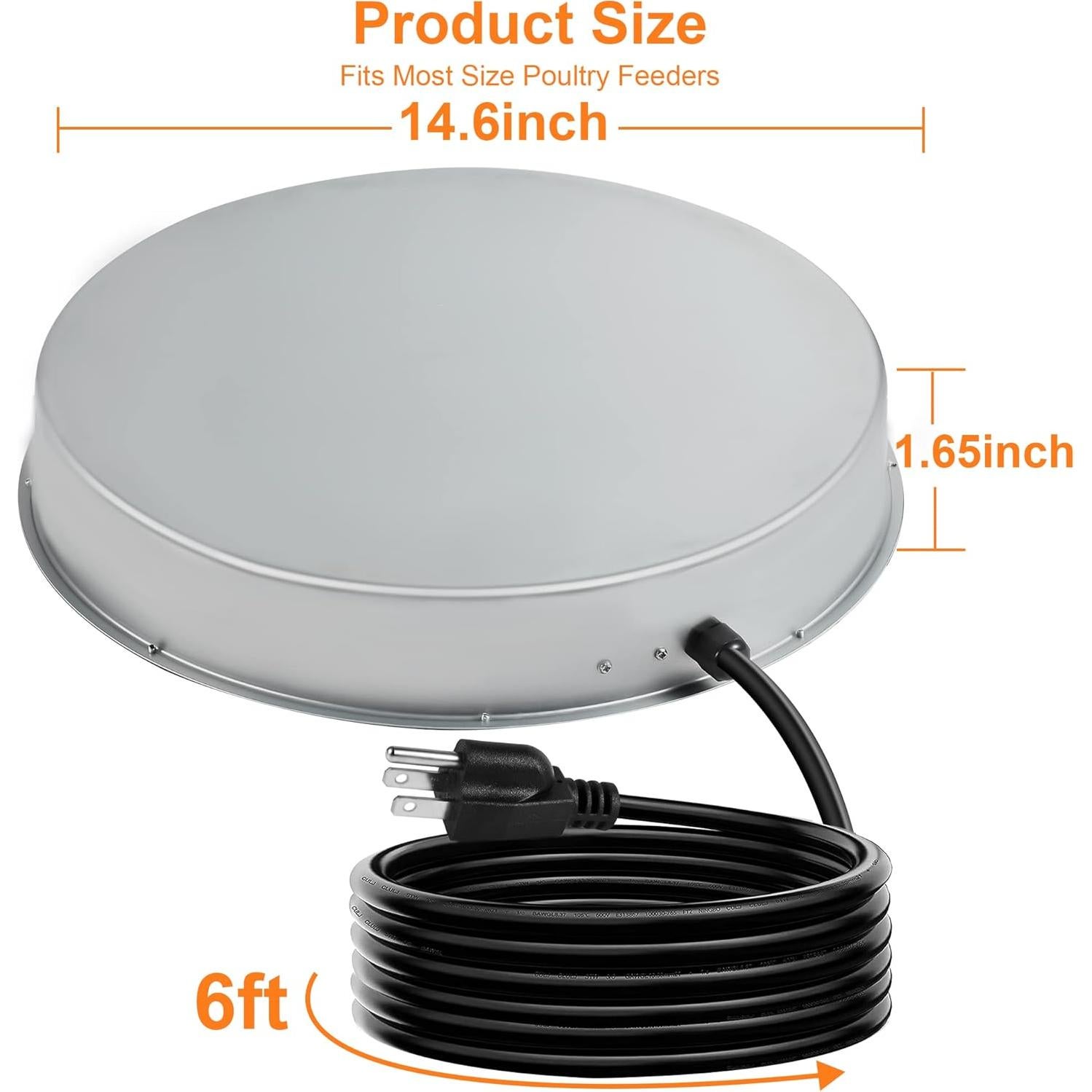 Calentador de Agua para Pollos Zoblise 28 cm 125W Anticongelante