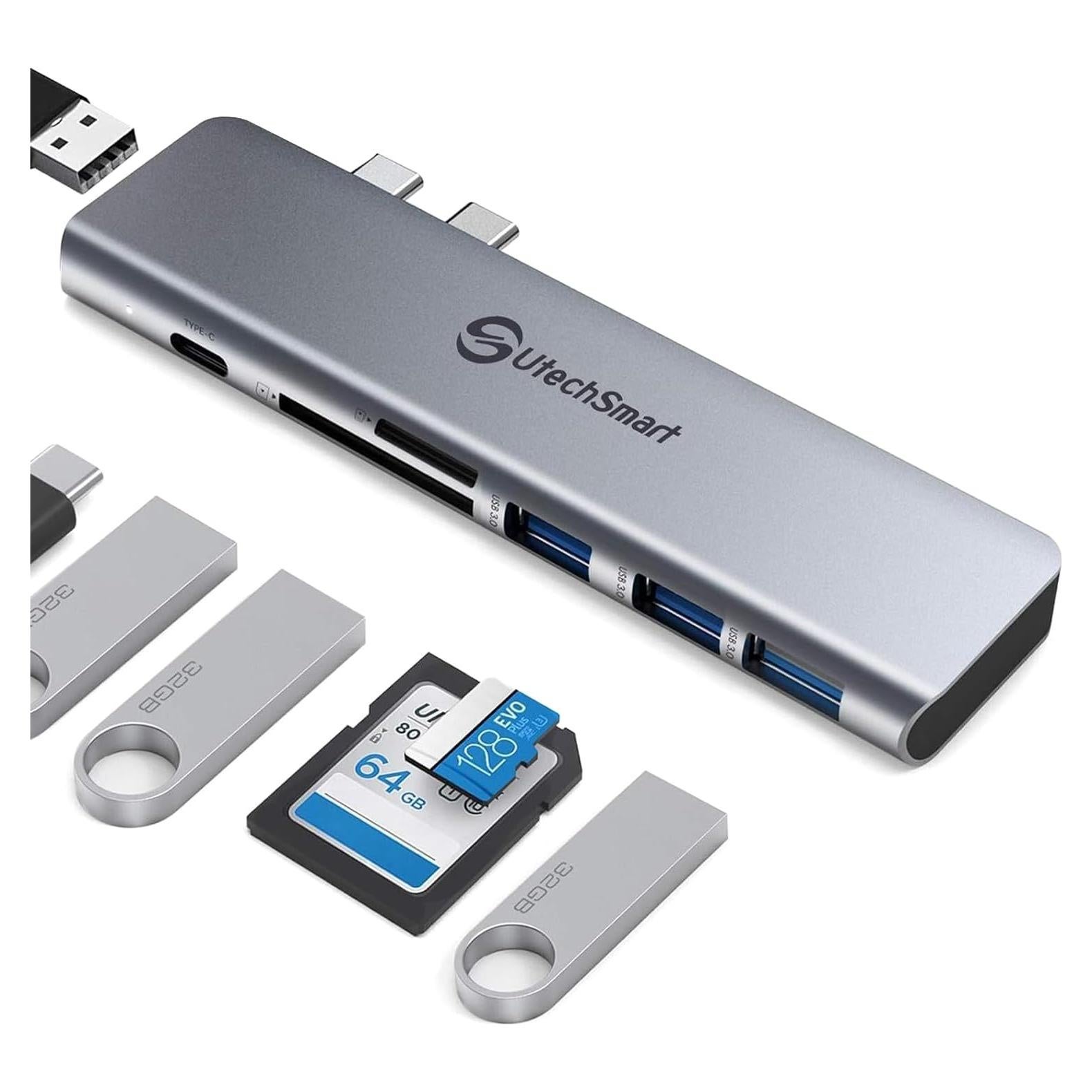 Adaptador Hub USB C UtechSmart 7 en 2 para MacBook Pro/Air