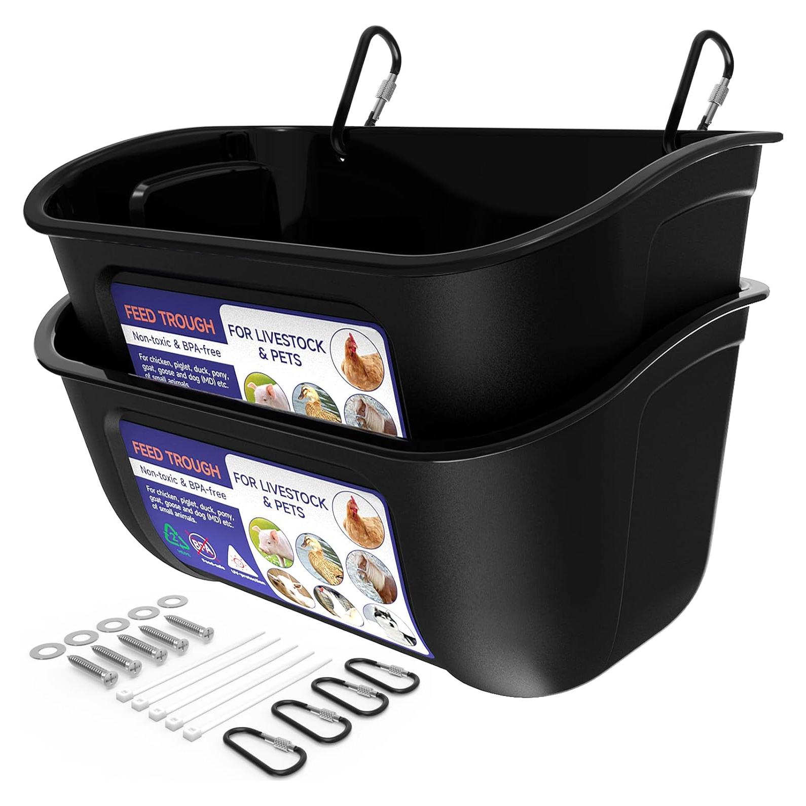 Alimentador y Bebedero Goovilla 5 Cuartos Negro para Animales