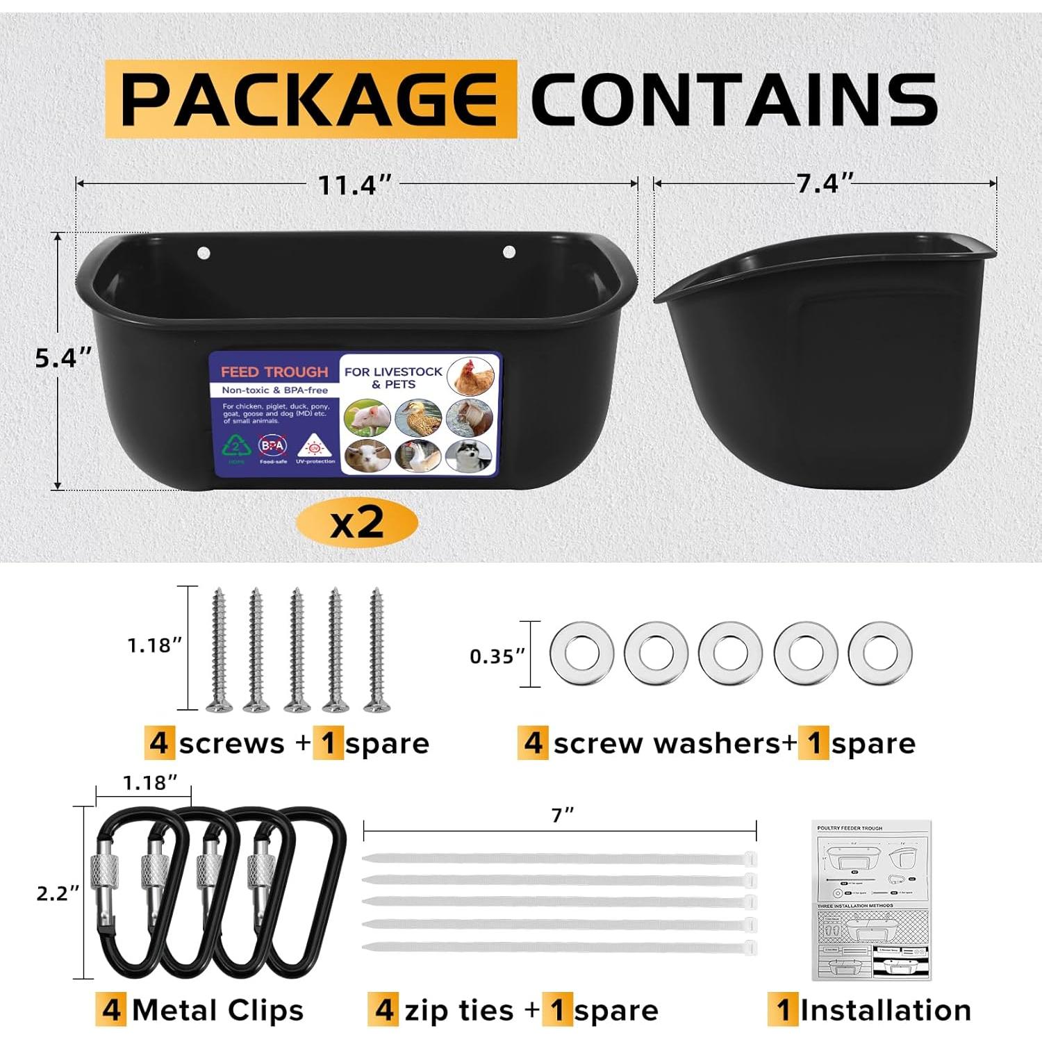 Alimentador y Bebedero Goovilla 5 Cuartos Negro para Animales