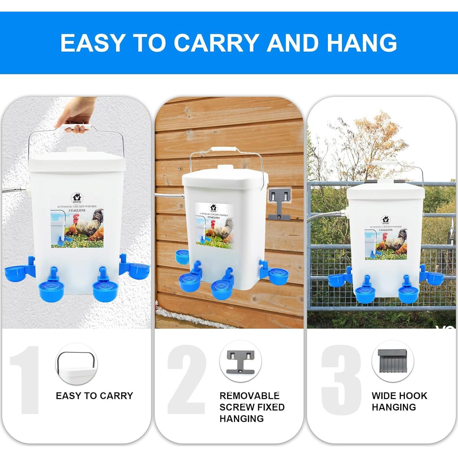 Dispensador Automático de Agua para Aves GIFANK 3 Galones